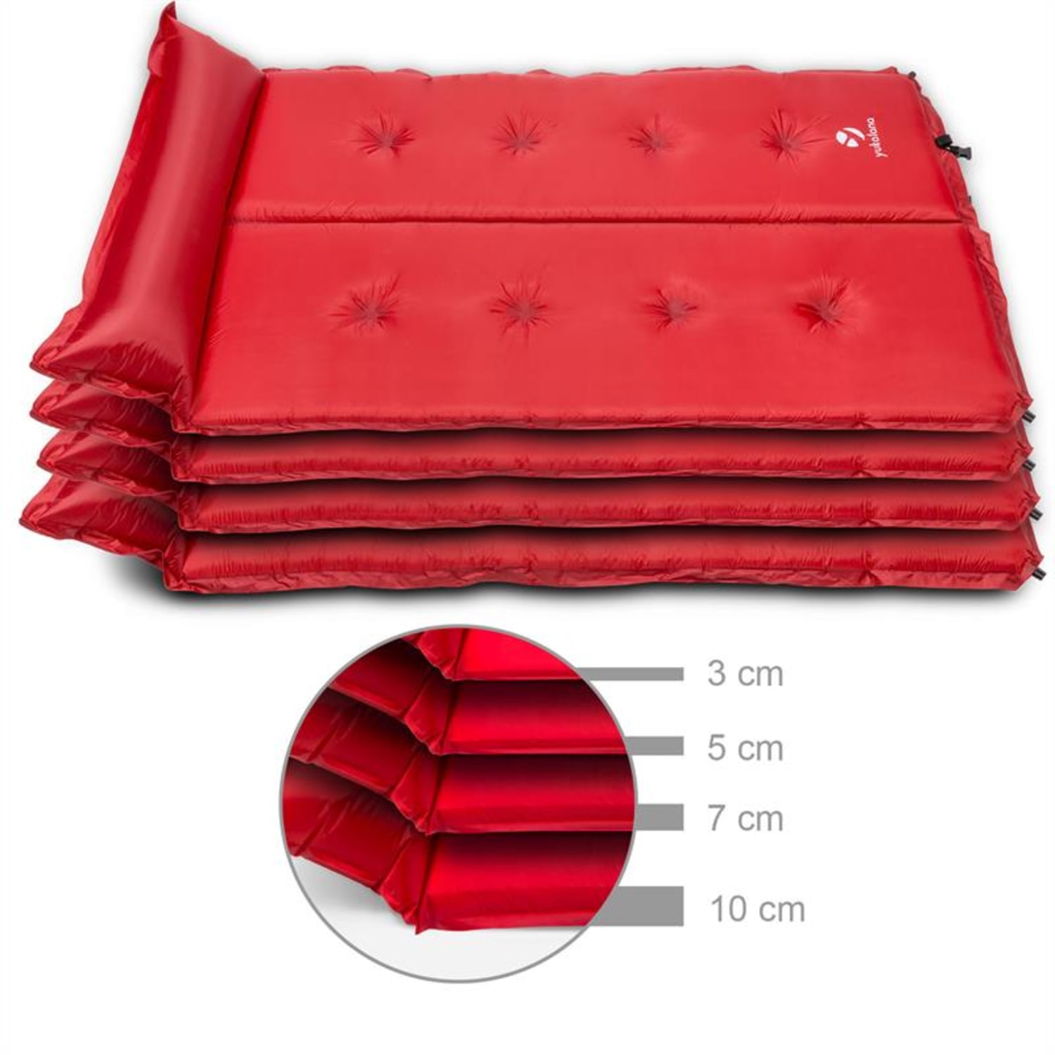 Goodbreak 10, 10 cm, roșie, saltea gonflabilă, autogonflabilă, secțiune pentru cap 10 cm | Roșu
