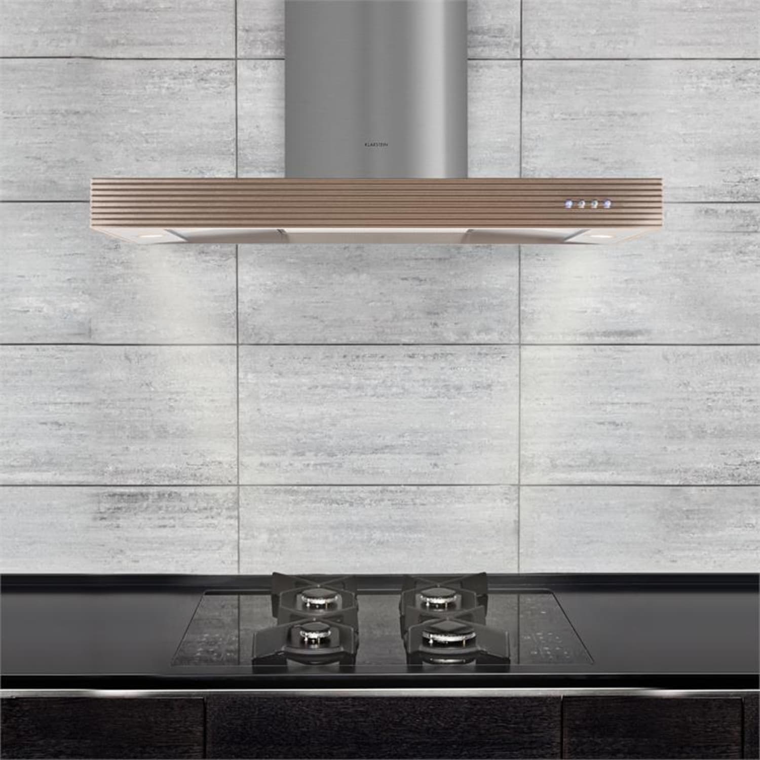 Barenboim Okap kuchenny Stal szlachetna Aluminium 90cm Montaż ścienny 637 m³/h 