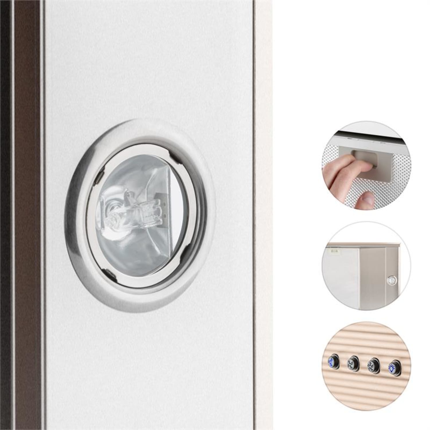 Barenboim Okap kuchenny Stal szlachetna Aluminium 90cm Montaż ścienny 637 m³/h 