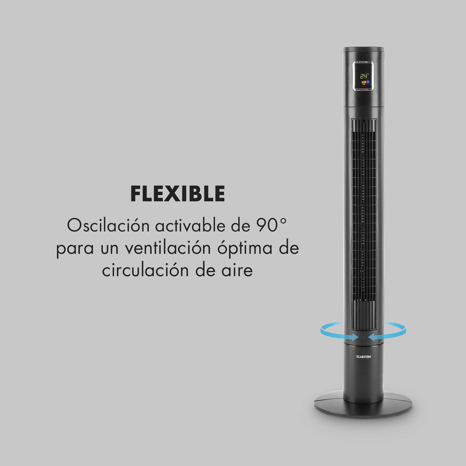 Highwind Ventilador de torre 45W función de oscilación temporizador pantalla LED 