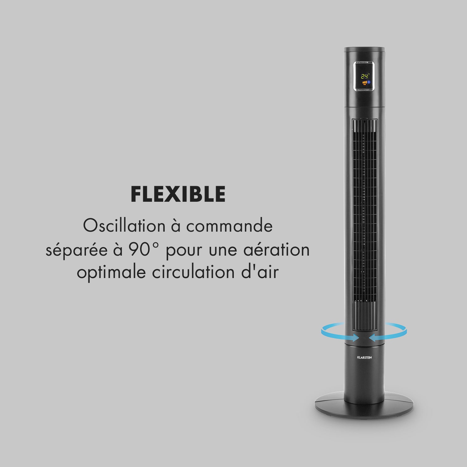 Highwind ventilateur tour 45 W fonction oscillation minuterie écran LED 