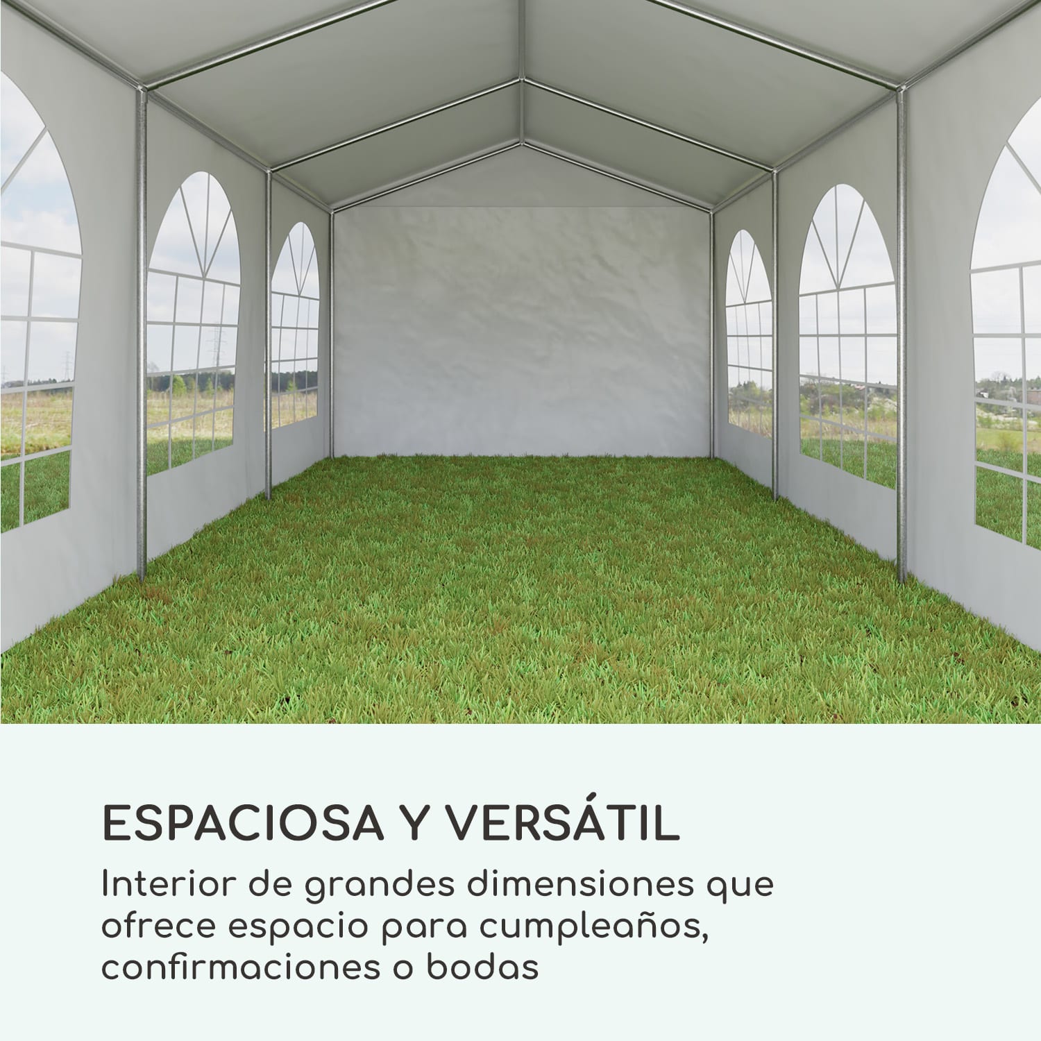 Sommerfest 3x6m 500 g/m² Carpa de fiestas Carpa PVC impermeable galvanizado 3 x 6 m/galvanizado/blanco