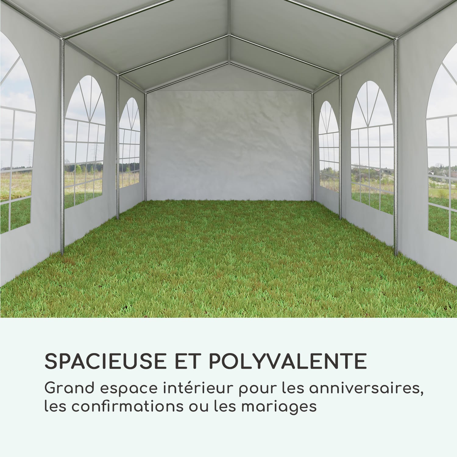 Sommerfest 3x6m 500 g/m² Chapiteau tente PVC étanche galvanisé 3x6 m / galvanisé / blanc