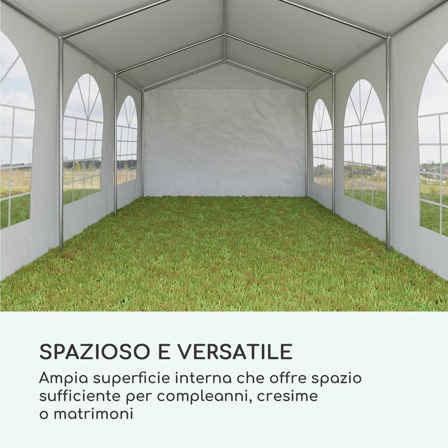 Sommerfest 3x6m 500 g/m² Tendone da Festa Gazebo PVC Bianco Ignifugo 3 x 6 m/ignifugo/bianco