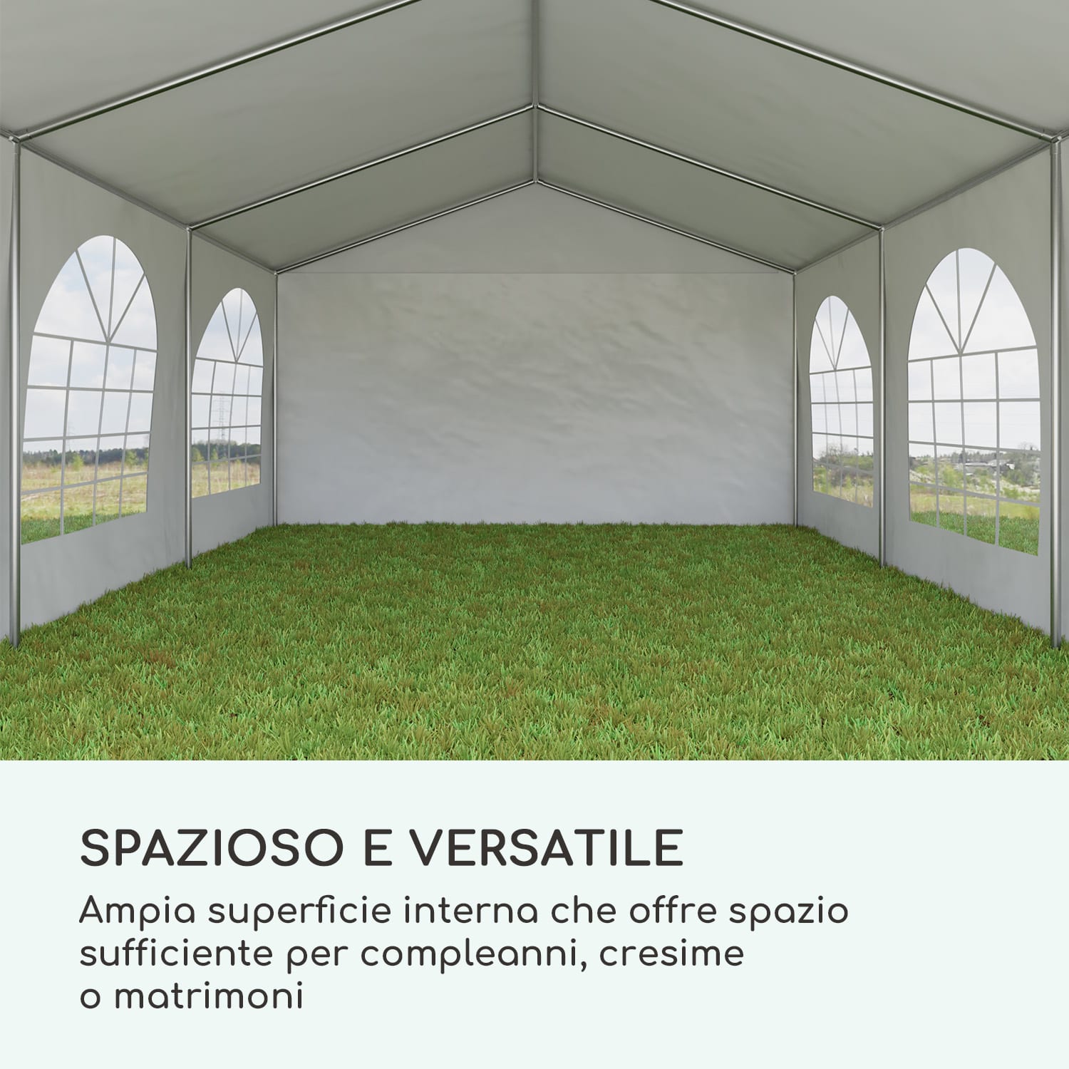Sommerfest 4x6m 500 g/m² Tendone da Festa Gazebo Impermeabile Ignifugo 4 x 6 m/ignifugo/bianco