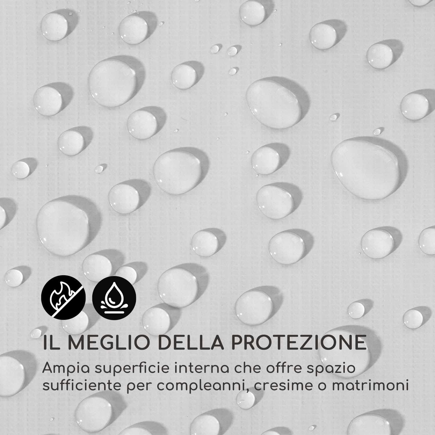 Sommerfest 4x6m 500 g/m² Tendone da Festa Gazebo Impermeabile Ignifugo 4 x 6 m/ignifugo/bianco
