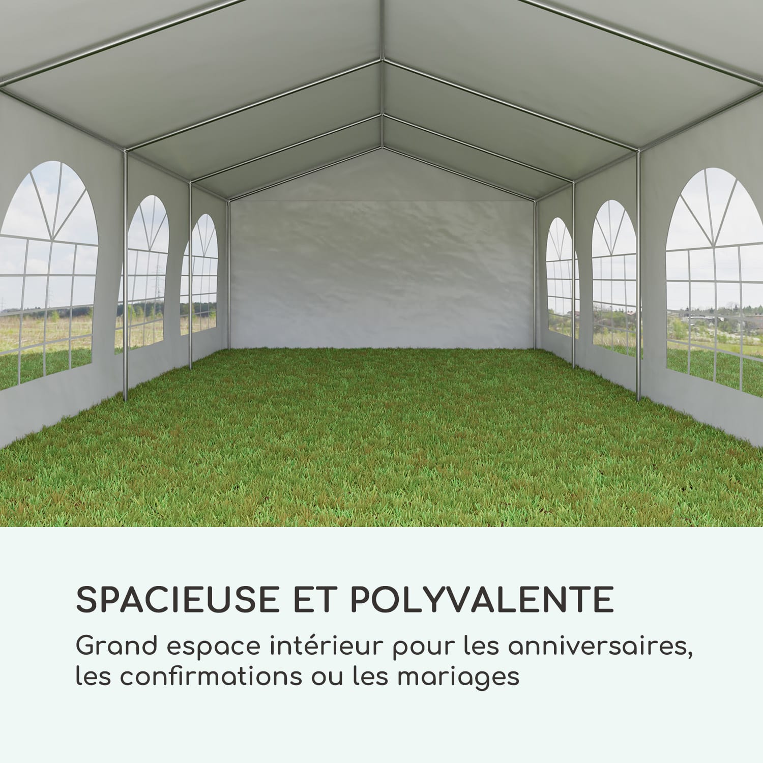 Sommerfest 4x8m 500 g/m² Chapiteau tente PVC étanche galvanisé 4x8 m / galvanisé / blanc