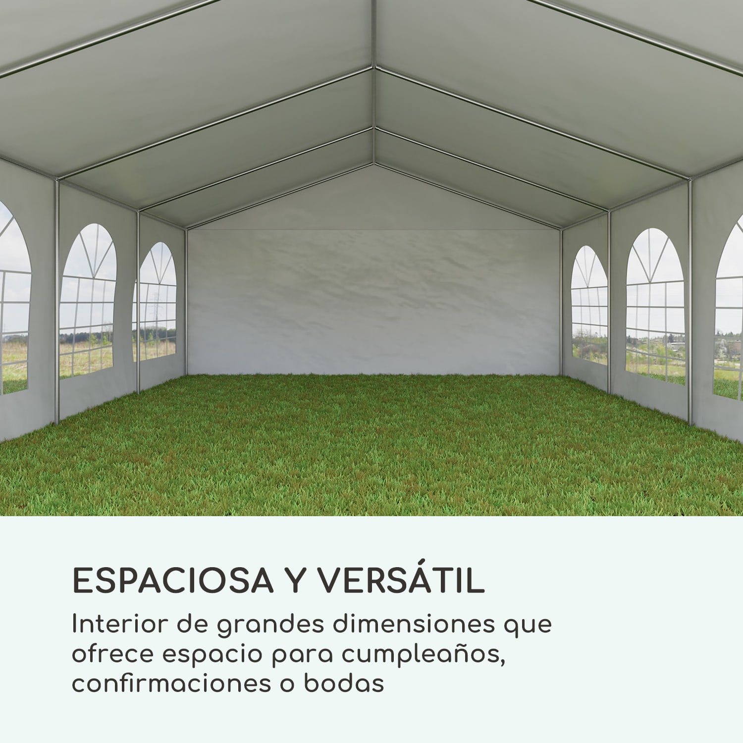Sommerfest 5x8m 500 g/m² Carpa de fiestas Carpa PVC impermeable resistente al fuego 5 x 8 m/resistente al fuego/blanco