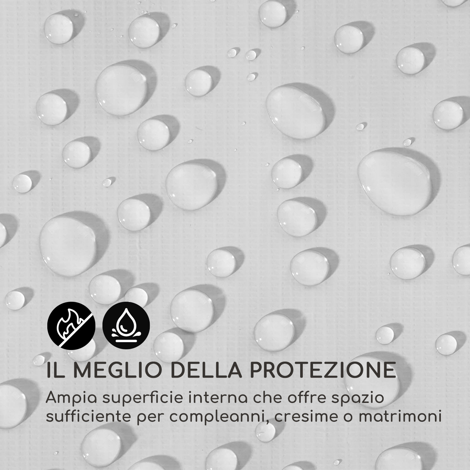 Sommerfest 5x8m 500 g/m² Tendone da Festa Gazebo PVC Ignifugo 5 x 8 m/ignifugo/bianco