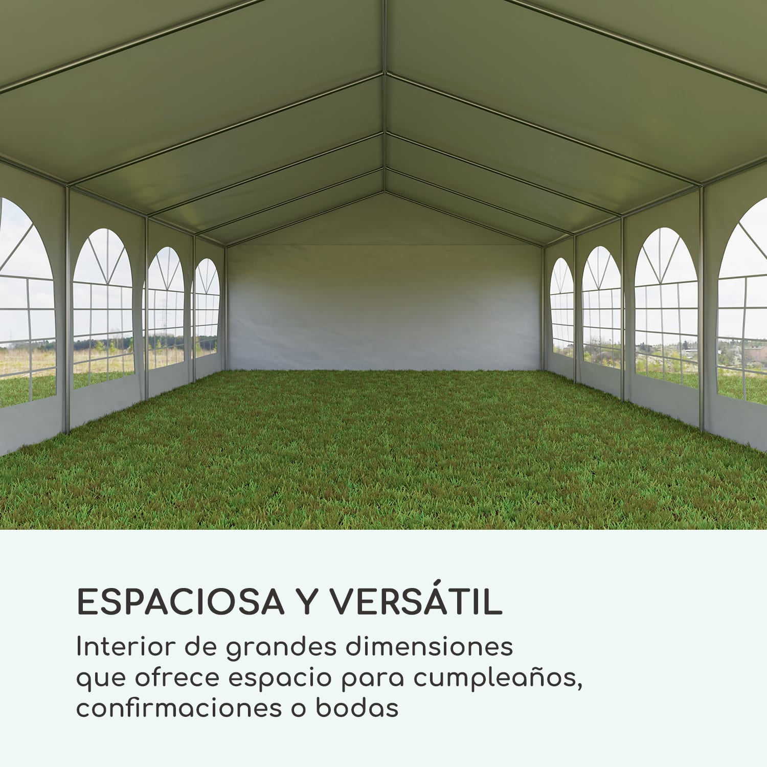 Sommerfest 5x10m 500 g/m² Carpa de fiestas Carpa PVC impermeable galvanizado 5 x 10 m/galvanizado/blanco