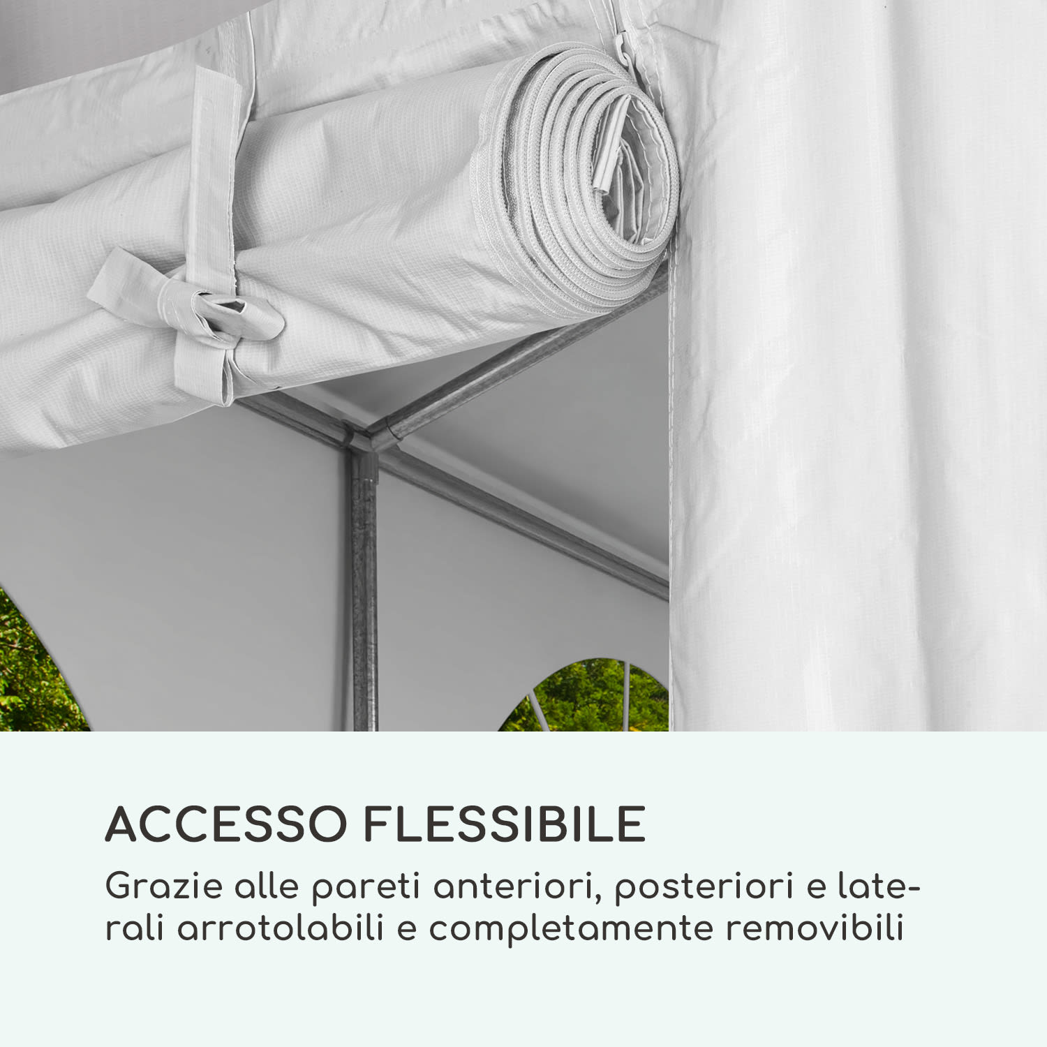 Sommerfest 5x10m 500 g/m² Tendone da Festa Gazebo da Festa PVCImpermeabile Zincato 5 x 10 m/zincato/bianco