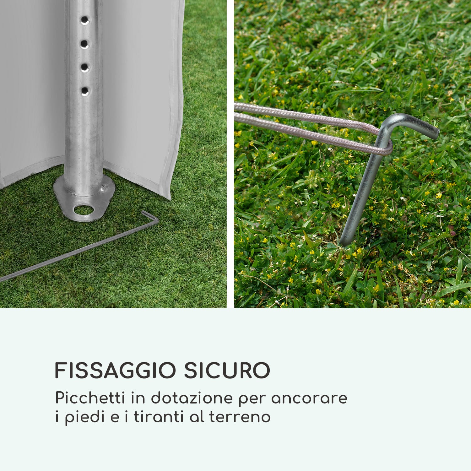 Sommerfest 5x10m 500 g/m² Tendone da Festa Gazebo da Festa PVCImpermeabile Zincato 5 x 10 m/zincato/bianco