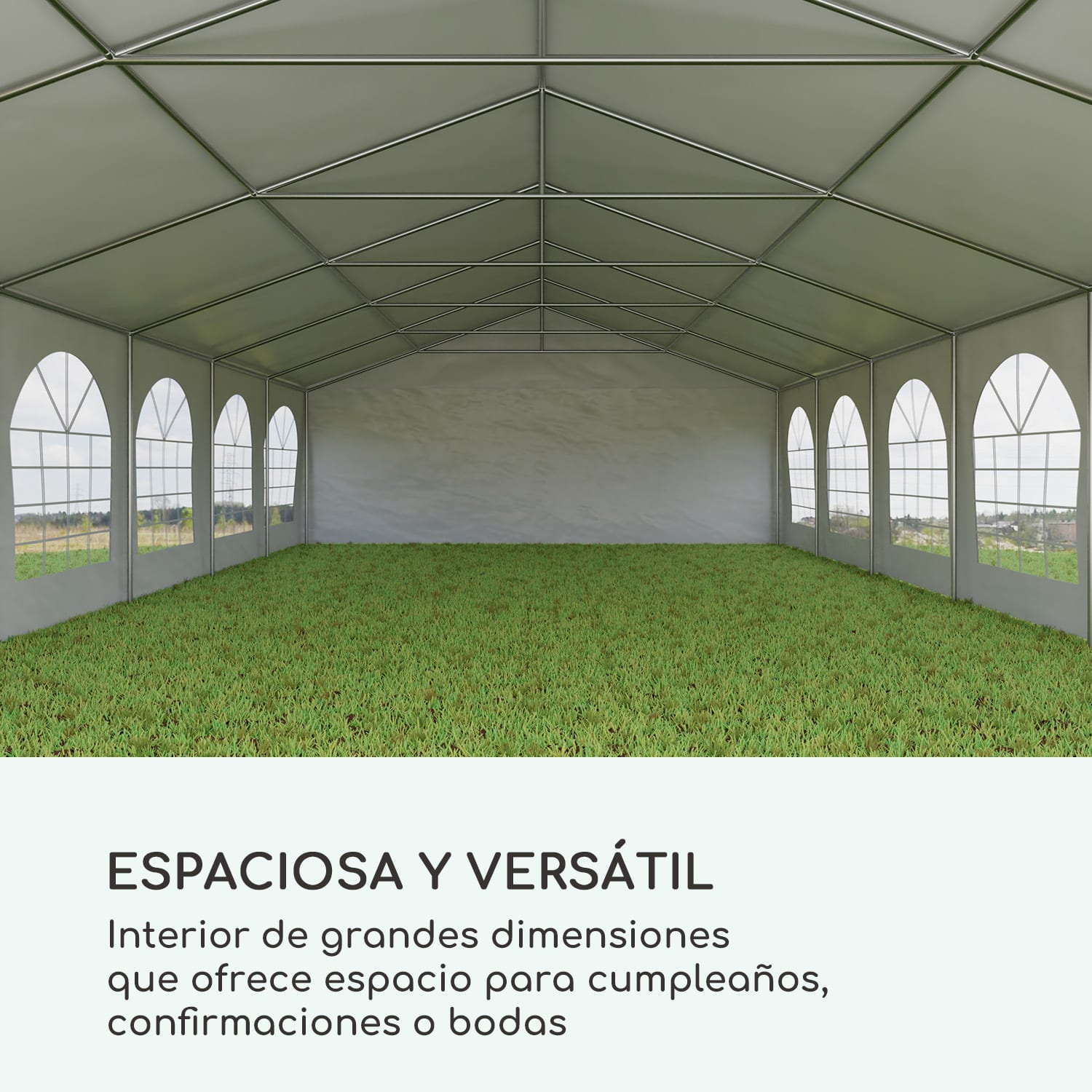 Sommerfest 6x12m 500 g/m² Carpa de fiestas Carpa PVC impermeable galvanizado 6 x 12 m/galvanizado/blanco