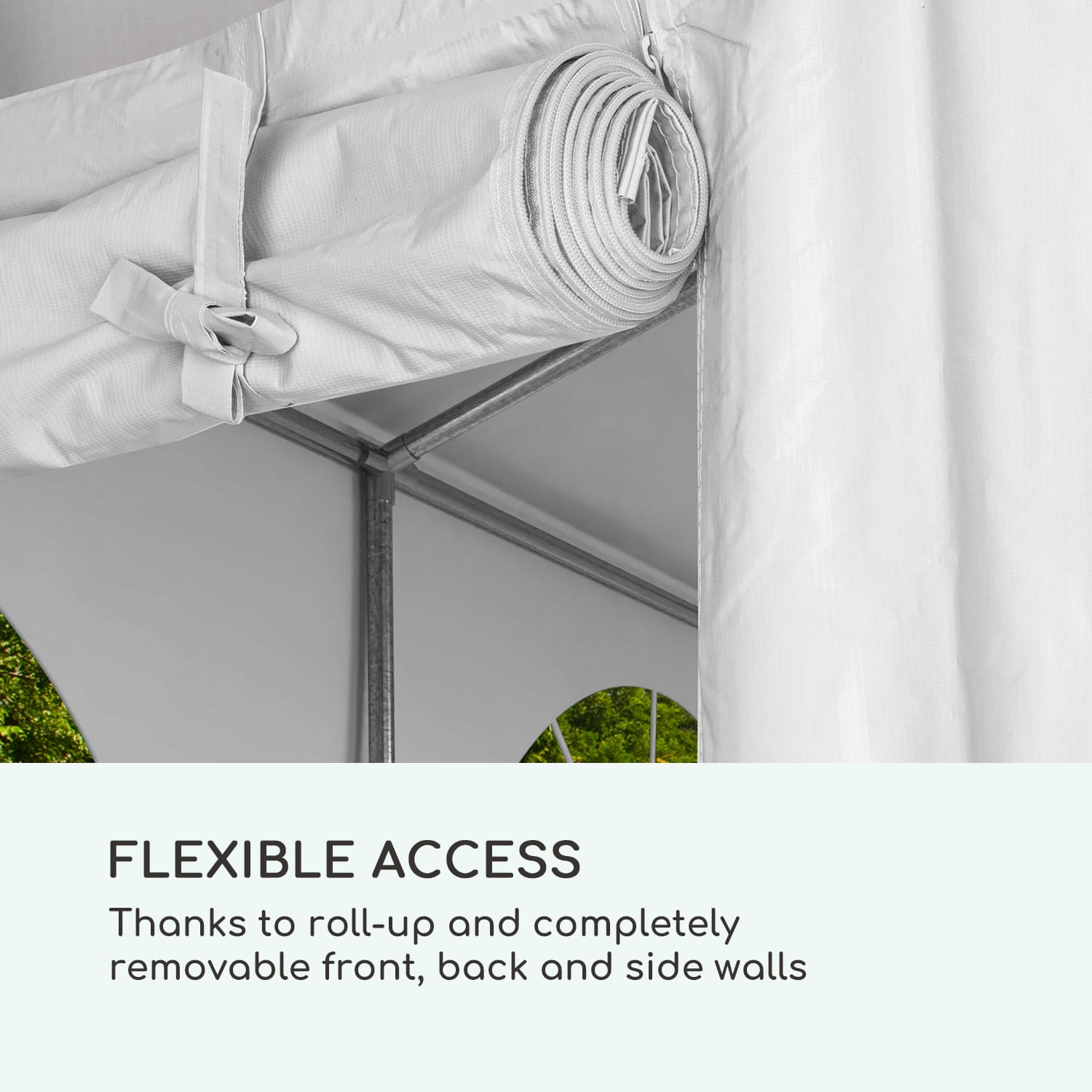 Sommerfest 6 x 12 m 500 g/m² juhlateltta PVC vaikeasti syttyvä, valkoi 6 x 12 m/tulenkestävä/valkoinen