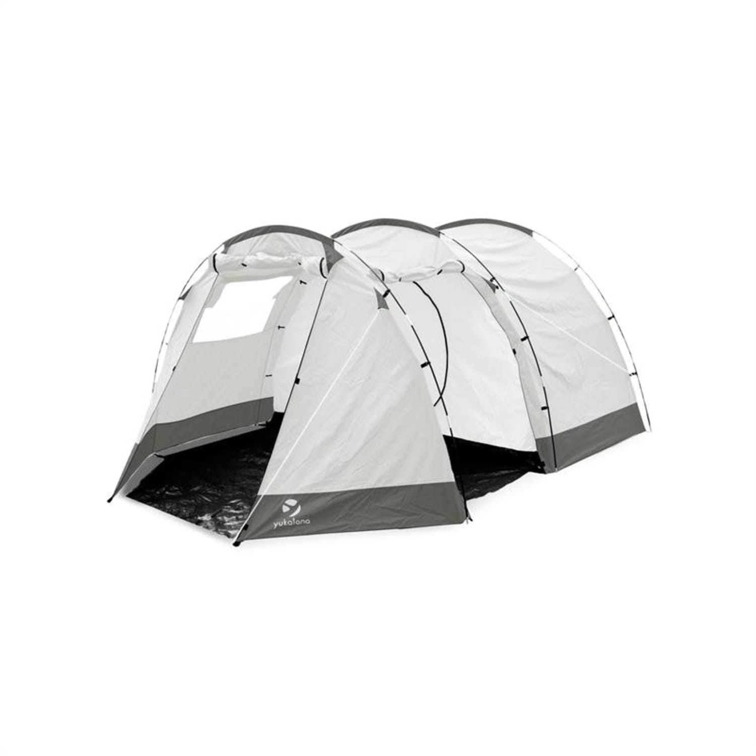 Jomida tenda em túnel para 4 pessoas 260x150x410 cm em poliéster 3000 mm cinza Cinzento