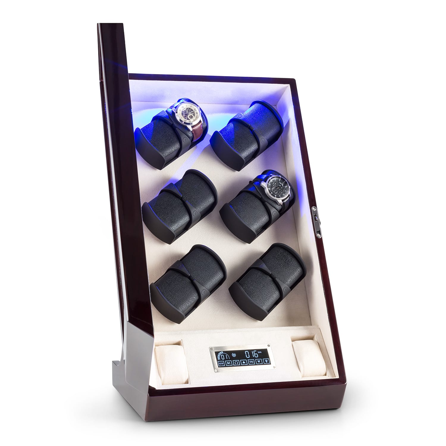 Klarstein Klingenthal Winder funcționare de 12 ceasuri LED Touch negru Mahon