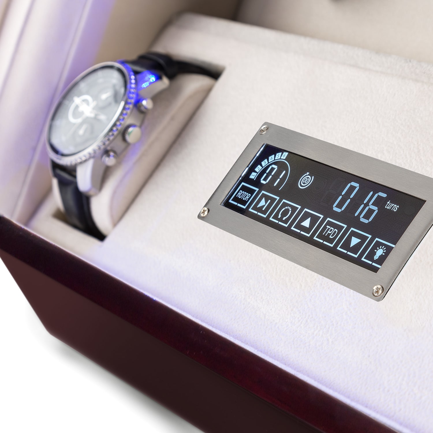 Klarstein Klingenthal Winder funcționare de 12 ceasuri LED Touch negru Mahon