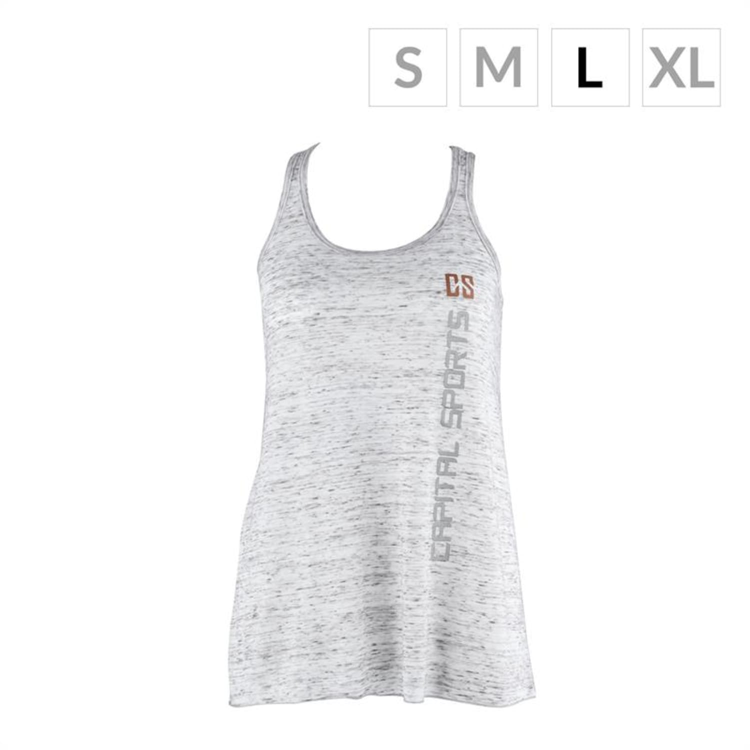 női edző trikó, fehér, márványozott hatású, L méret Fehér | L