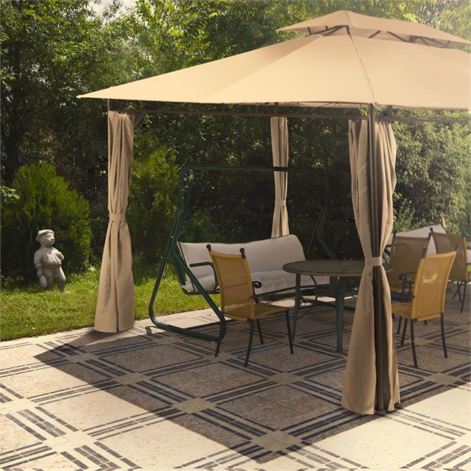 Grandezza Pawilon ogrodowy Namiot imprezowy 3x4m Stal Poliester beżowy Piasek