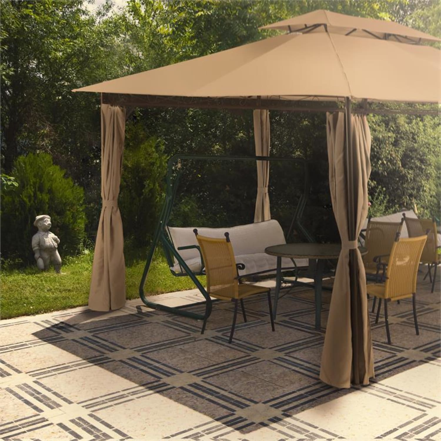 Grandezza Pawilon ogrodowy Namiot imprezowy 3x4m Stal Poliester brązowy Brązowy
