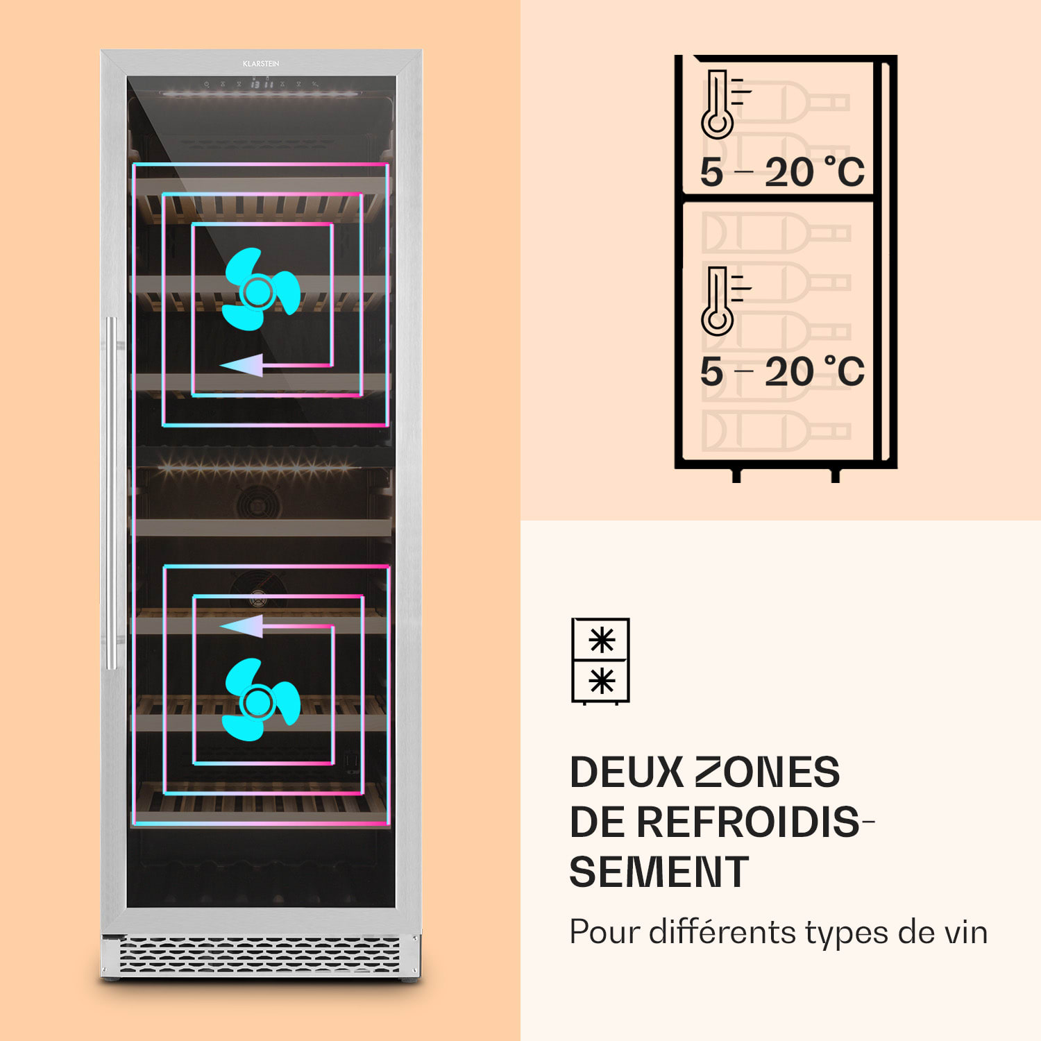 Cave à vin Reserva 166 Duo 166 bouteilles 379 litres 2 zones tactile 