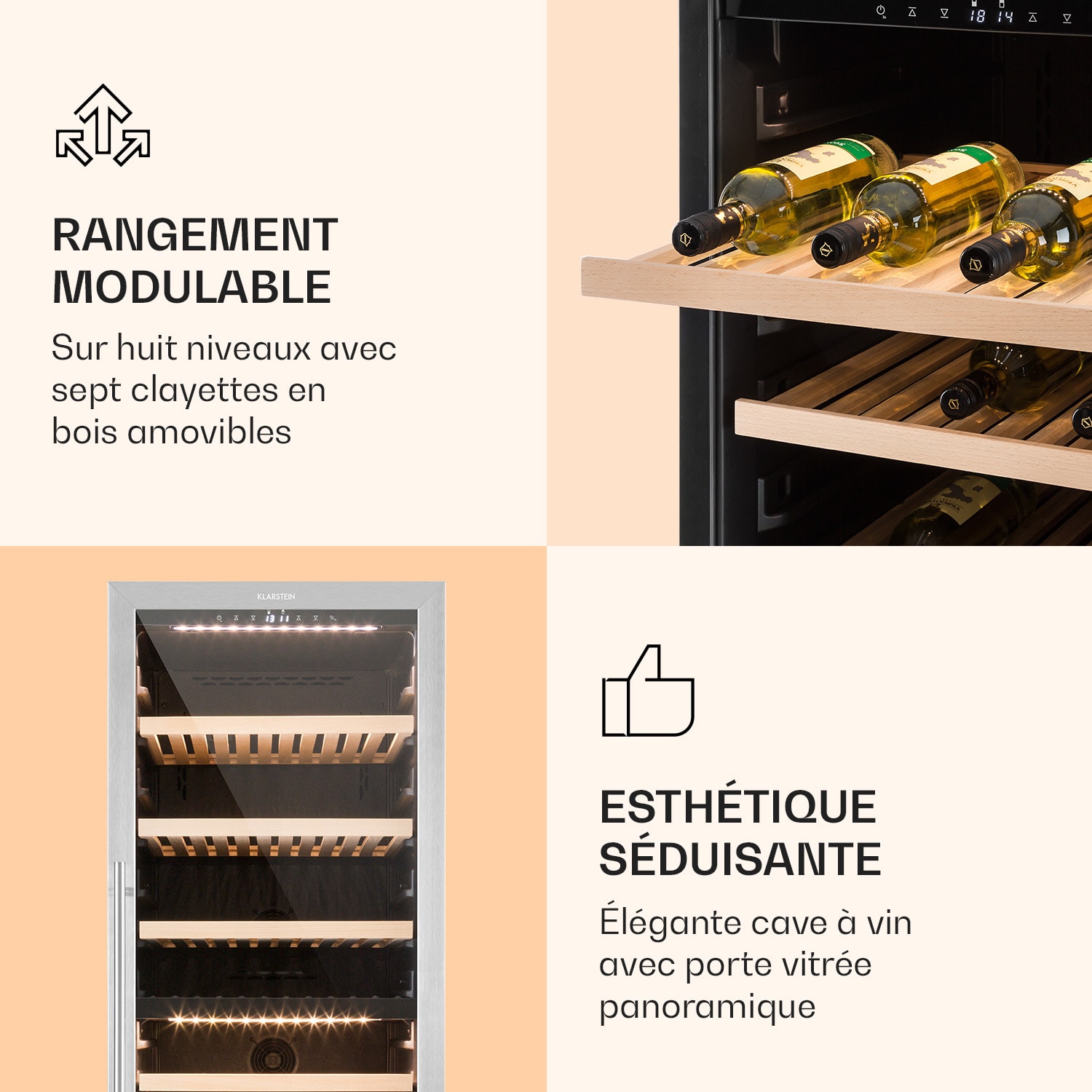 Cave à vin Reserva 166 Duo 166 bouteilles 379 litres 2 zones tactile 