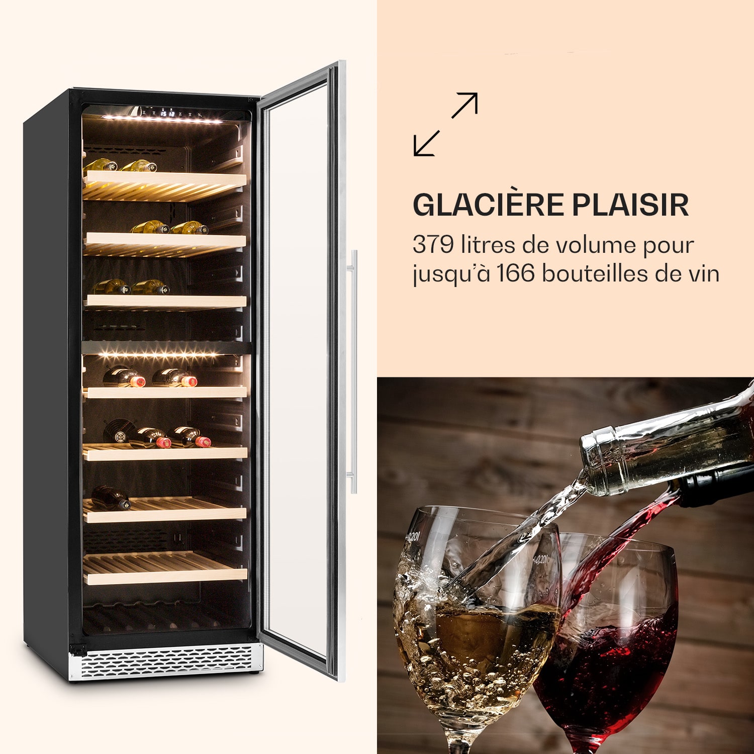 Cave à vin Reserva 166 Duo 166 bouteilles 379 litres 2 zones tactile 