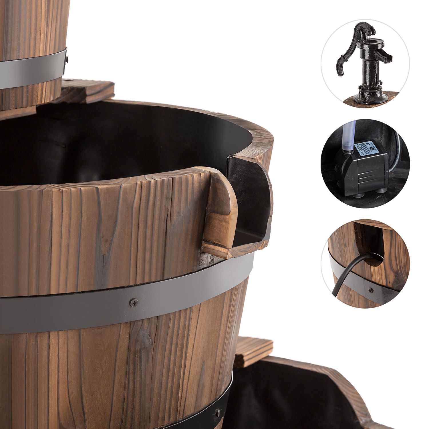 Cascada 2G Cascade Fountain Garden Fountain 12W 800 l / h Wood 