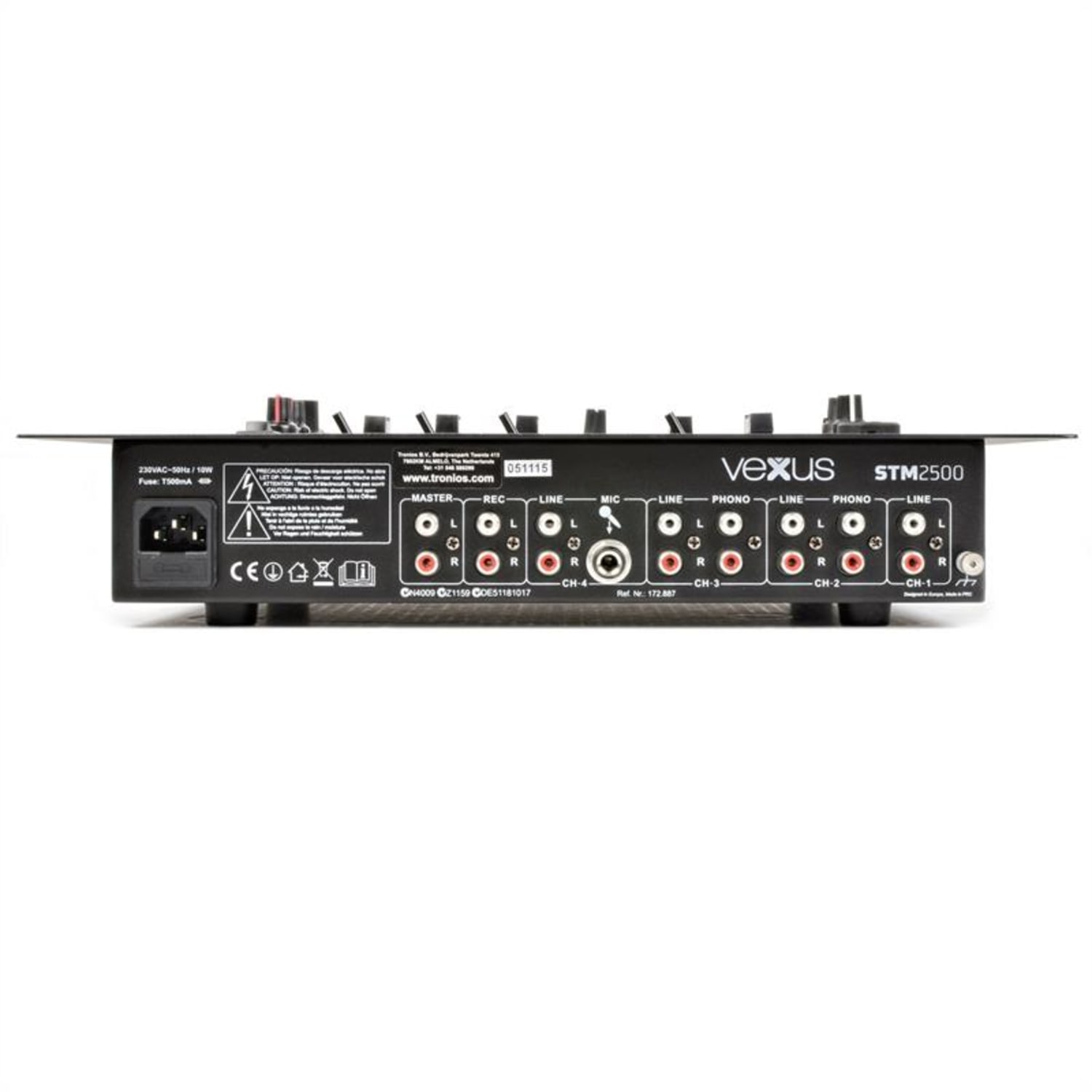 STM2500, černý, 5kanálový mixážní pult, bluetooth, USB, MP3, EQ, phono 