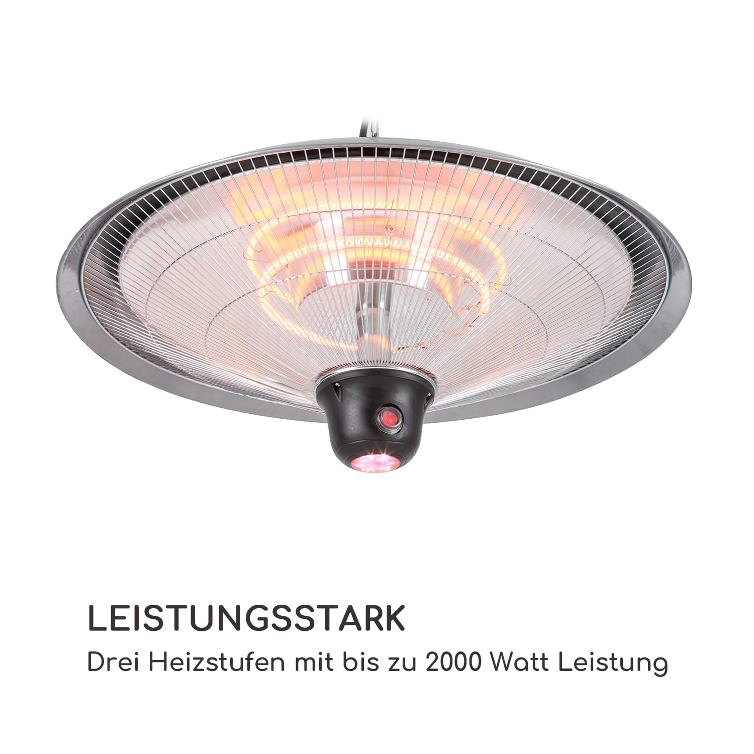 Heizsporn Deckenheizstrahler 60,5 cm (Ø) LED-Lampe Fernbedienung 