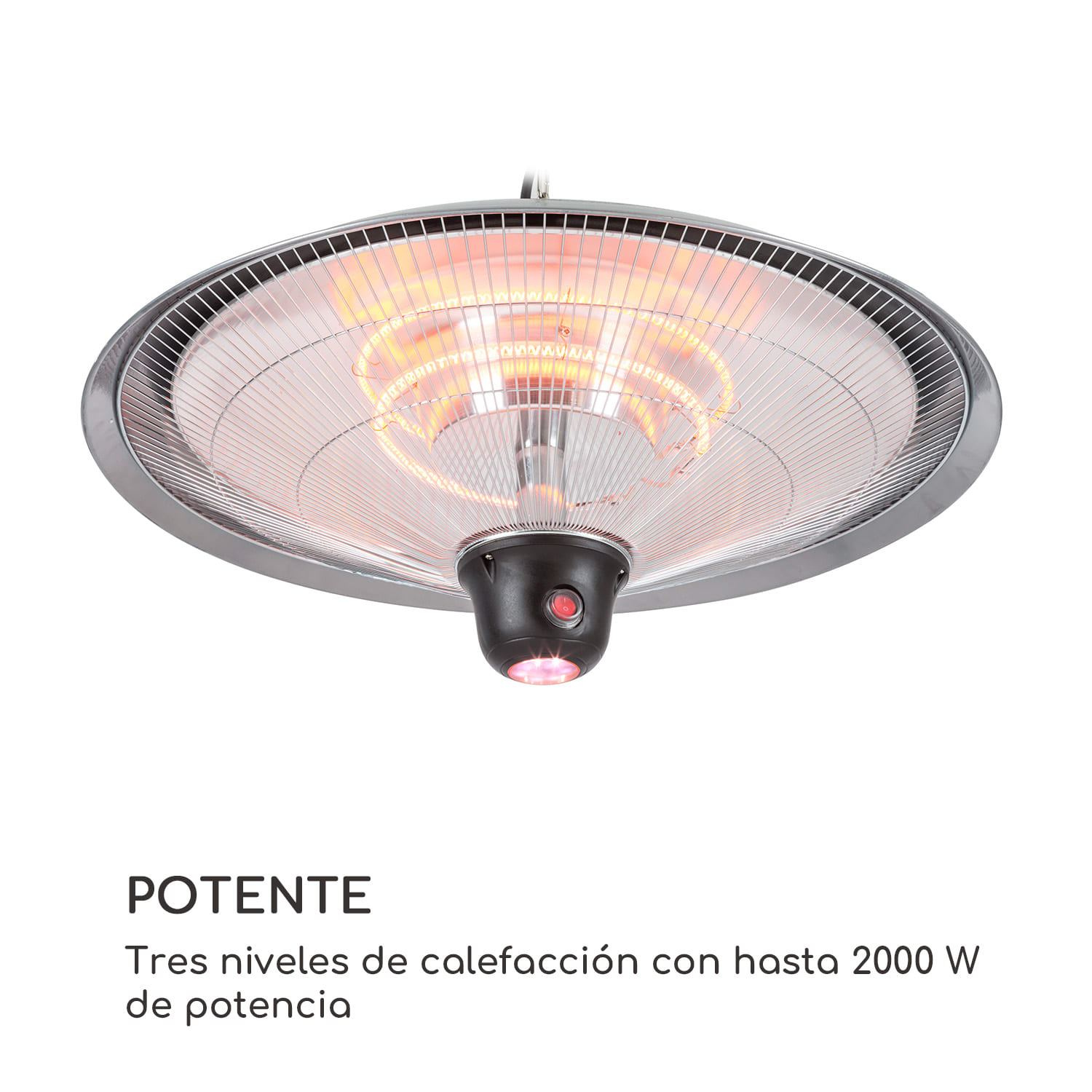 Heizsporn Estufa exterior de techo 60,5 cm (Ø) Lámpara led Mando a distancia 