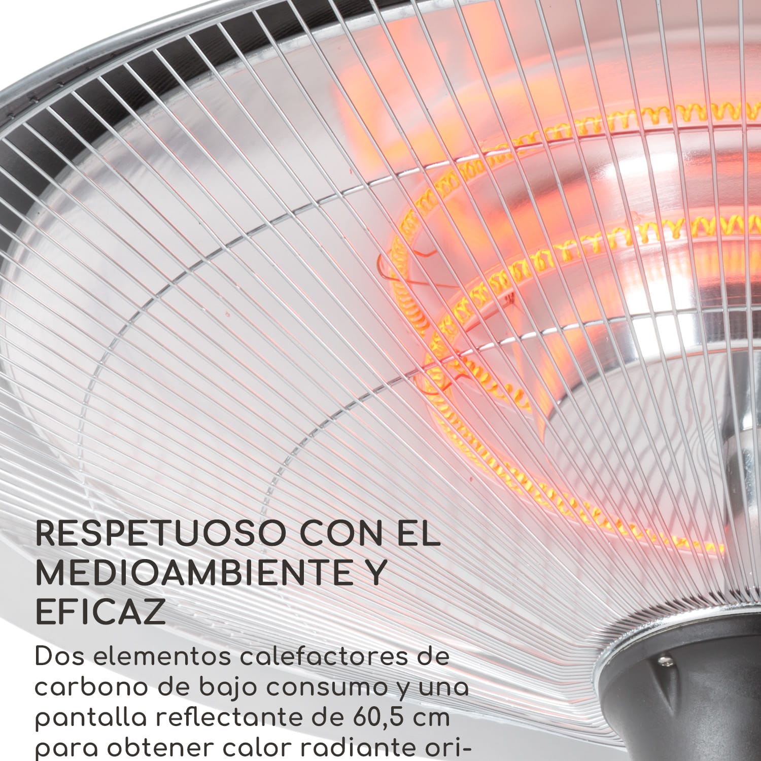 Heizsporn Estufa exterior de techo 60,5 cm (Ø) Lámpara led Mando a distancia 