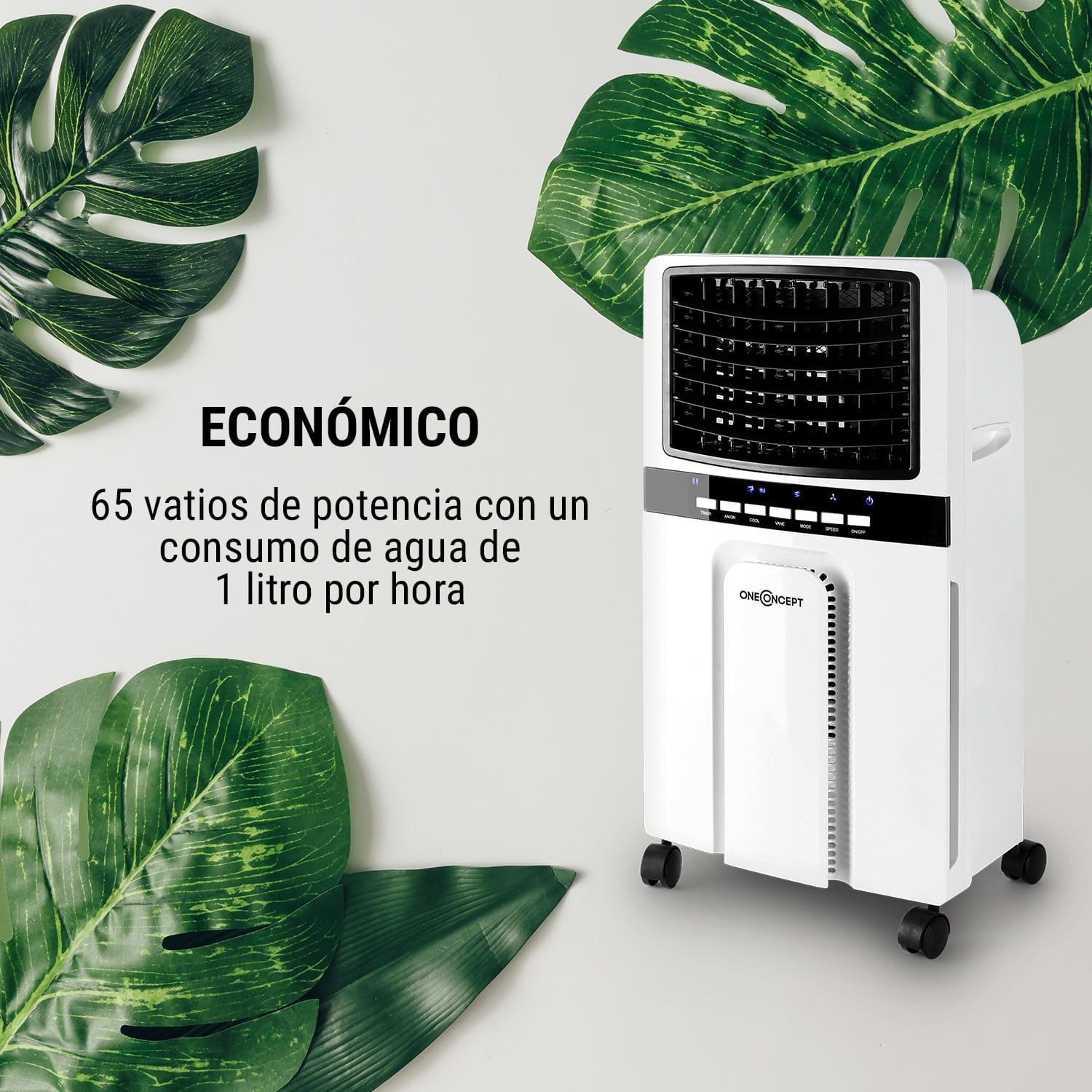 Baltic Blue Climatizador evaporativo y ventilador de 65 W, 360 m³/h, mando a distancia 