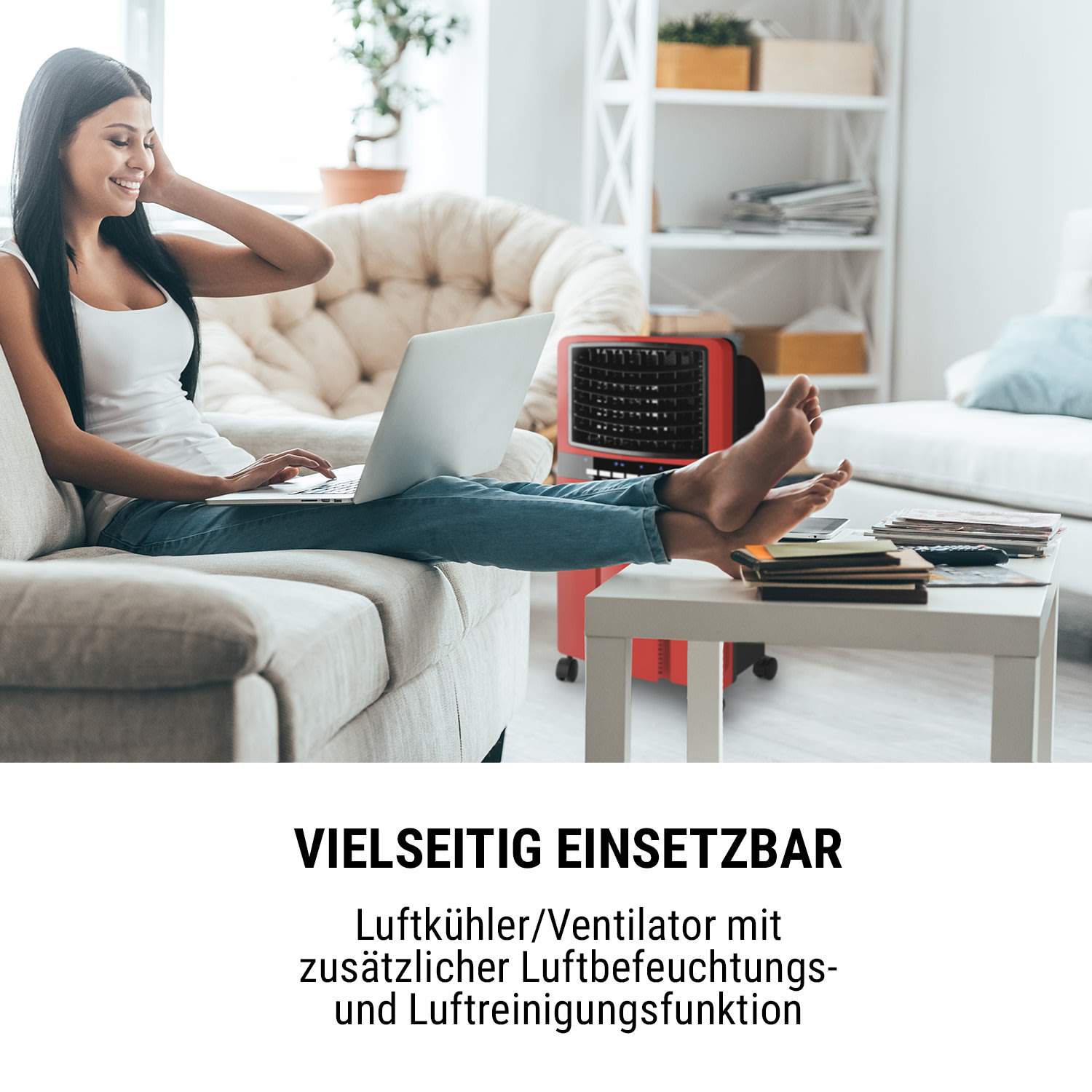 Baltic Red 3-in-1 Luftkühler 360 m³/h 65 W 6 Ltr Fernbedienung mobil 