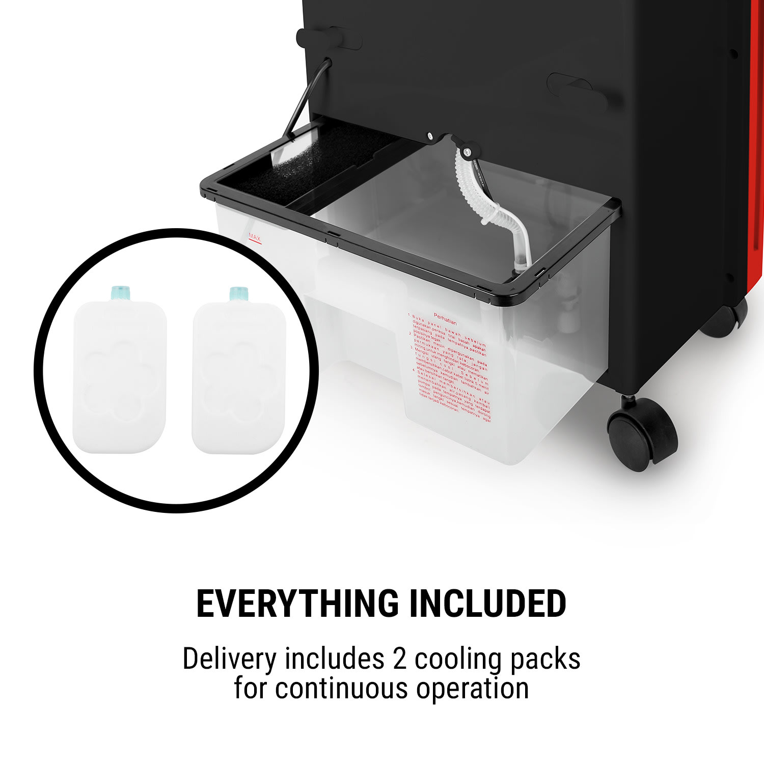 Baltic Red, léghűtő, ventilátor, távirányító, 65 W, 400m³/h Piros