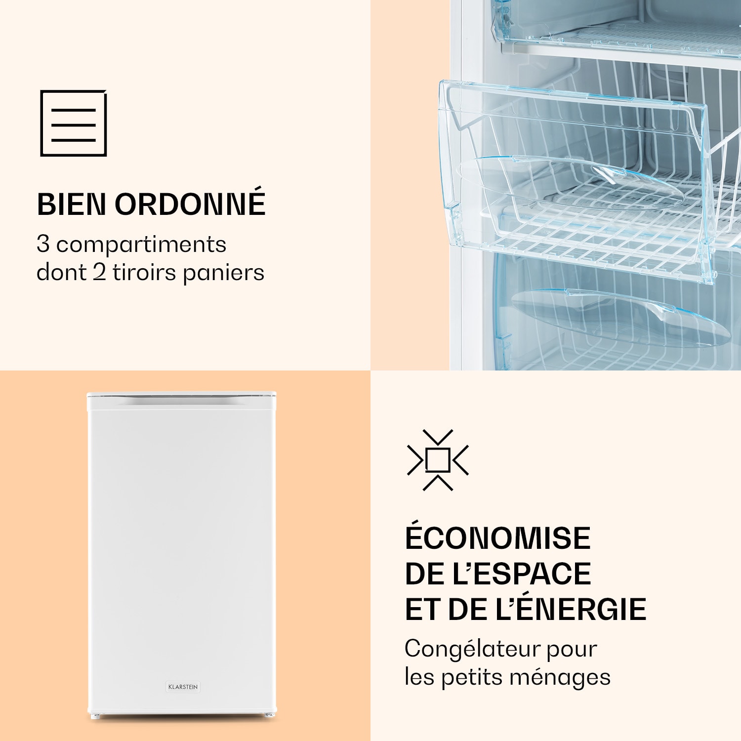 Congélateur Garfield XL 4 étoiles 69L 80W niveau sonore : 41 dB 