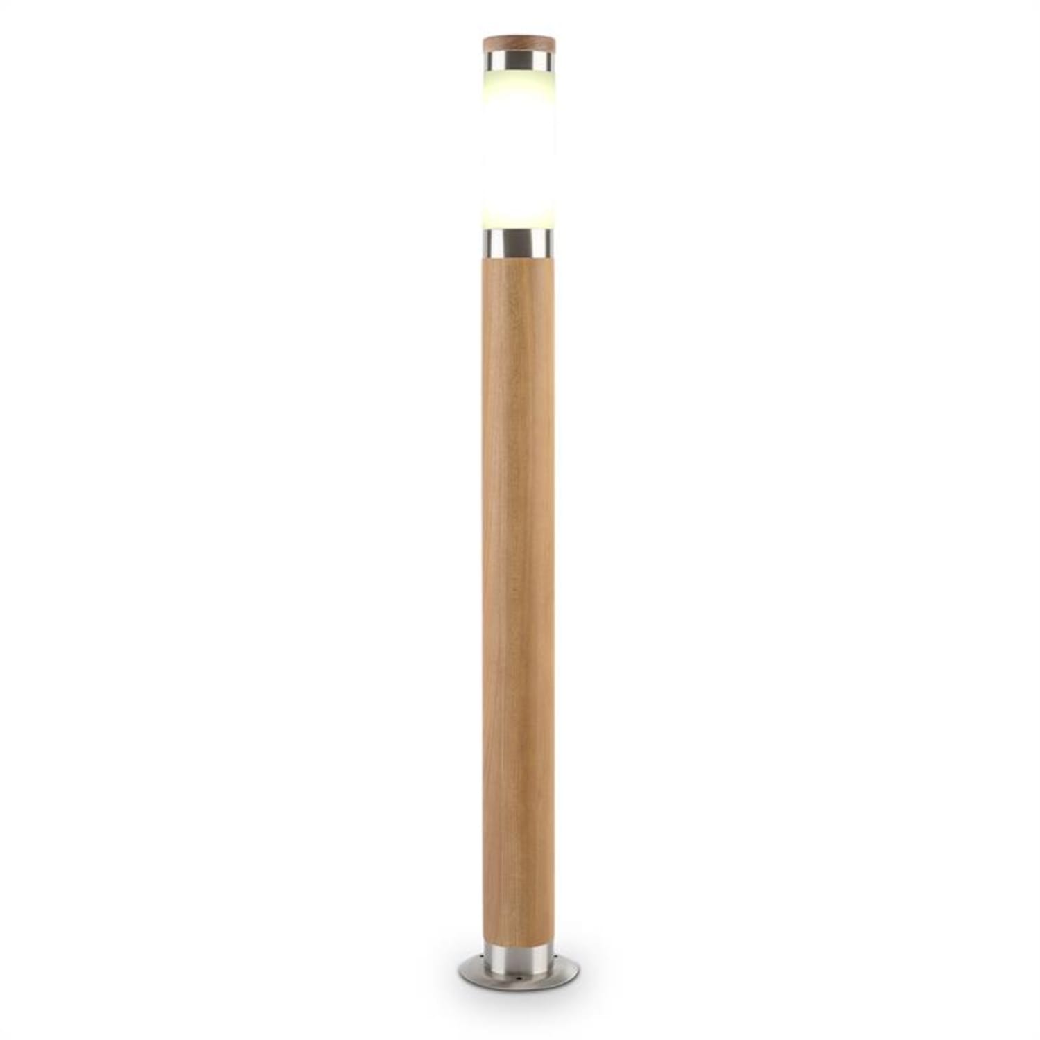 Sumatra, lampă de exterior, 100 cm, lemn de tec, oțel inoxidabil, E27 / 15W, rotundă 