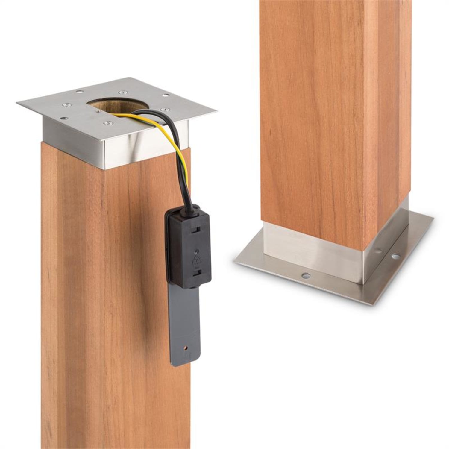Blum Borneo Feldt lampă de 65 cm, din lemn de tec din oțel inoxidabil pătrat E27 / 15W 