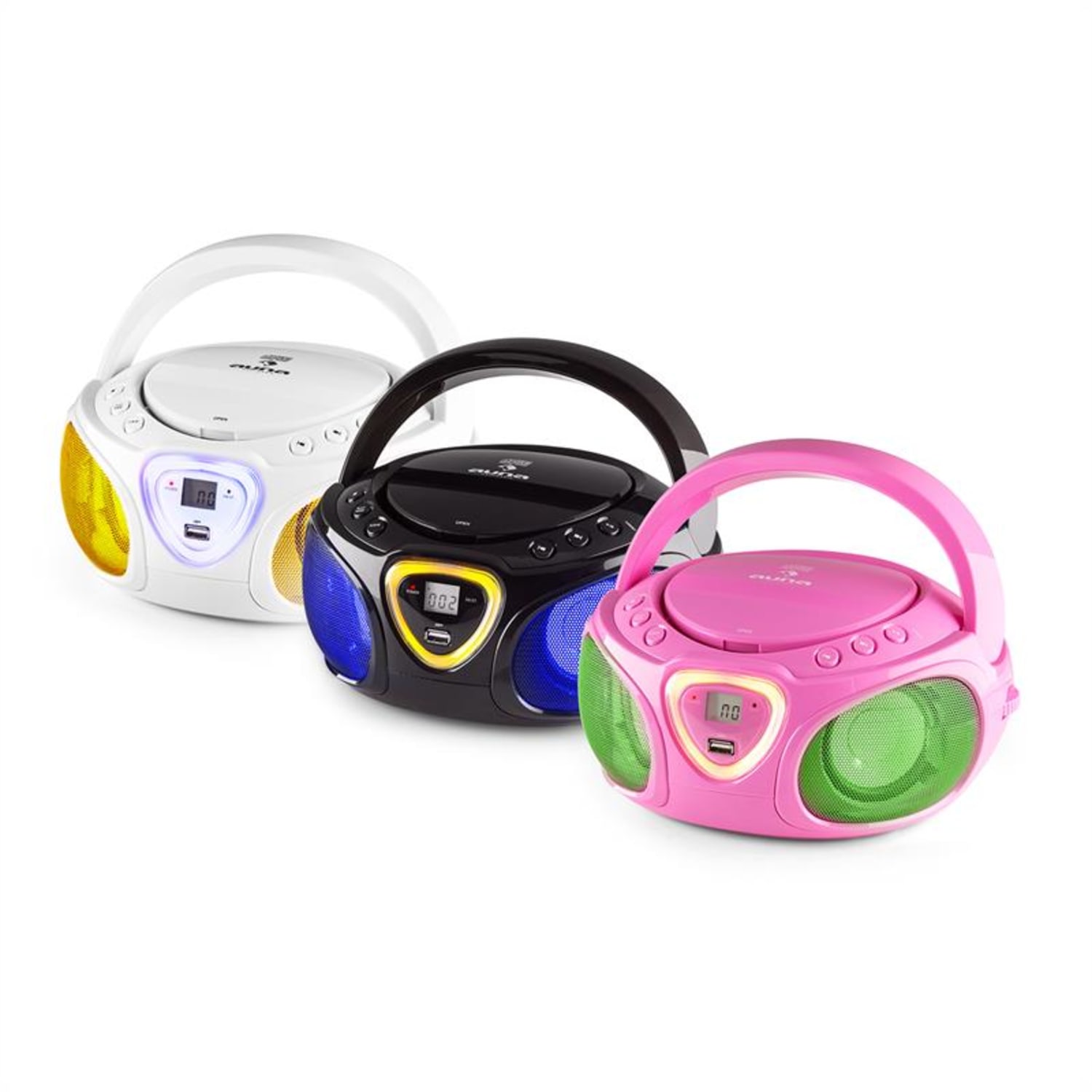 Roadie CD Boombox radio VHF espectáculo de luces reproductor de CD Bluetooth 5.0 