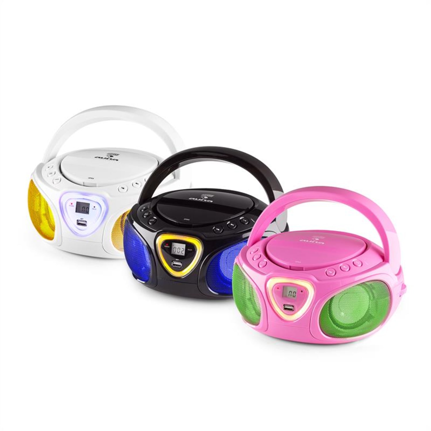 Roadie, radioodtwarzacz CD, boombox, UKF-FM, show świetlny, CD, Bluetooth 5.0 Czarny