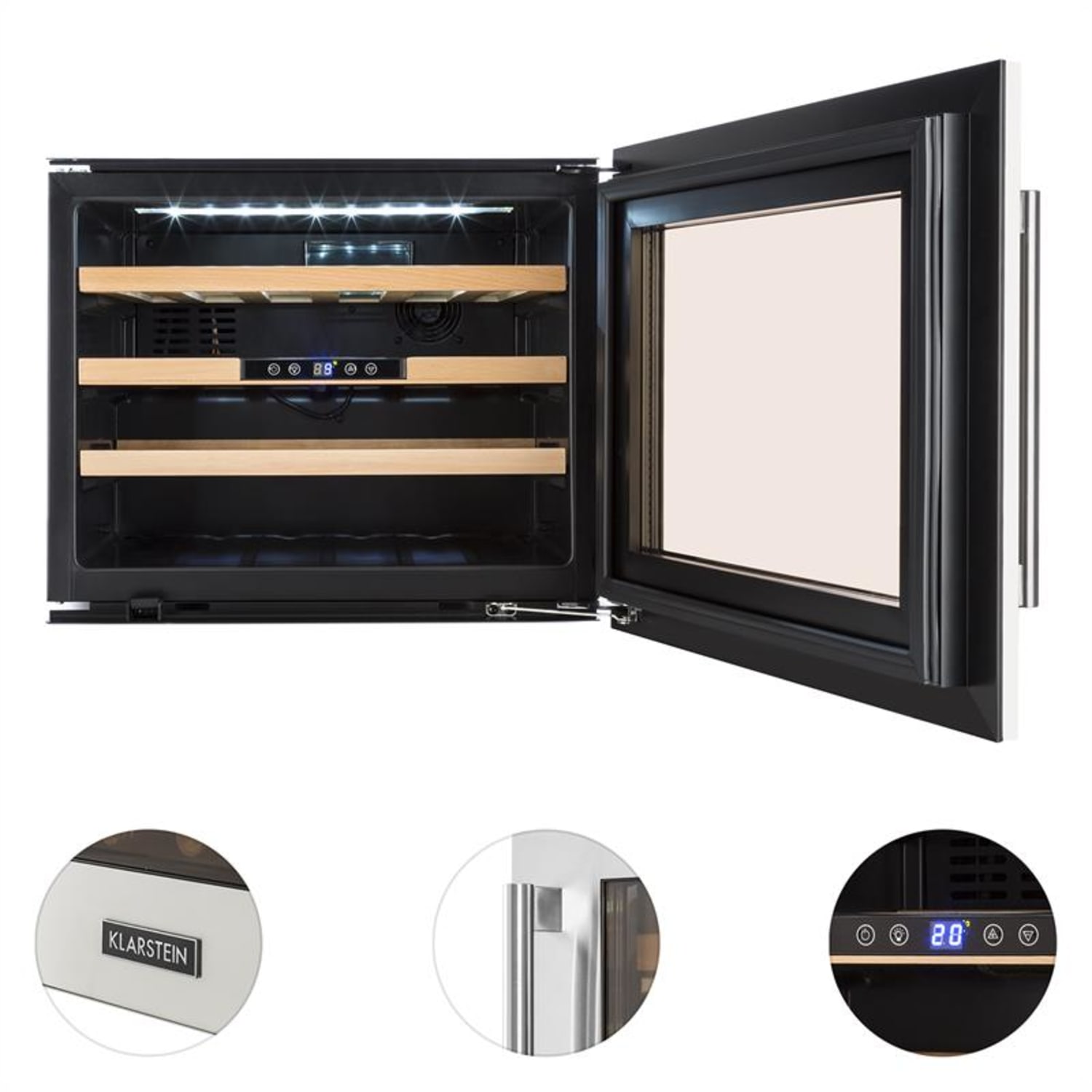 Vinsider 24D, vstavaná vinotéka, 24 fliaš, nehrdzavejúca oceľ 24_bottles | 1 chladiaca zóna | Nehrdzavejúca oceľ