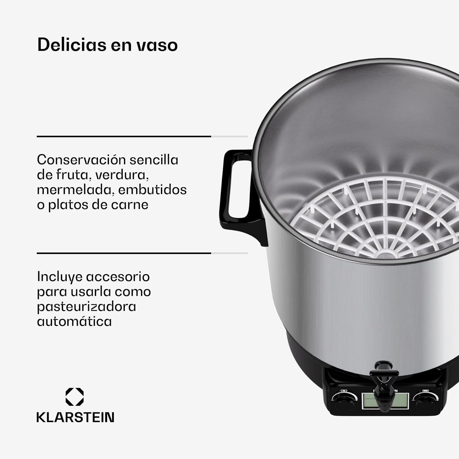 Biggie Digital Olla pasteurizadora 27l 2000W Acero inoxidable 