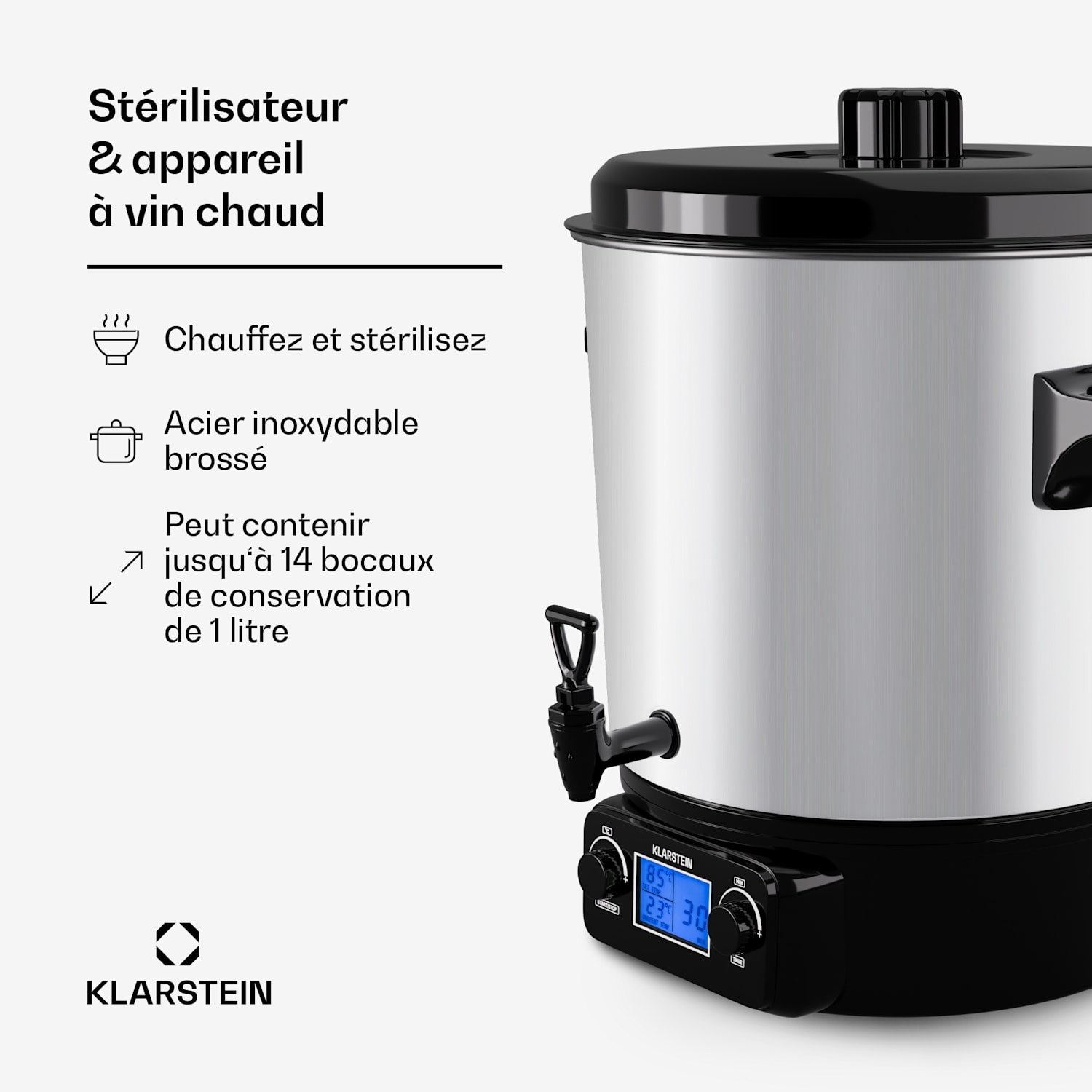 Biggie Digitale Inmaakvolautomaat Inmaakketel 27l 2000W Roestvrij staal 