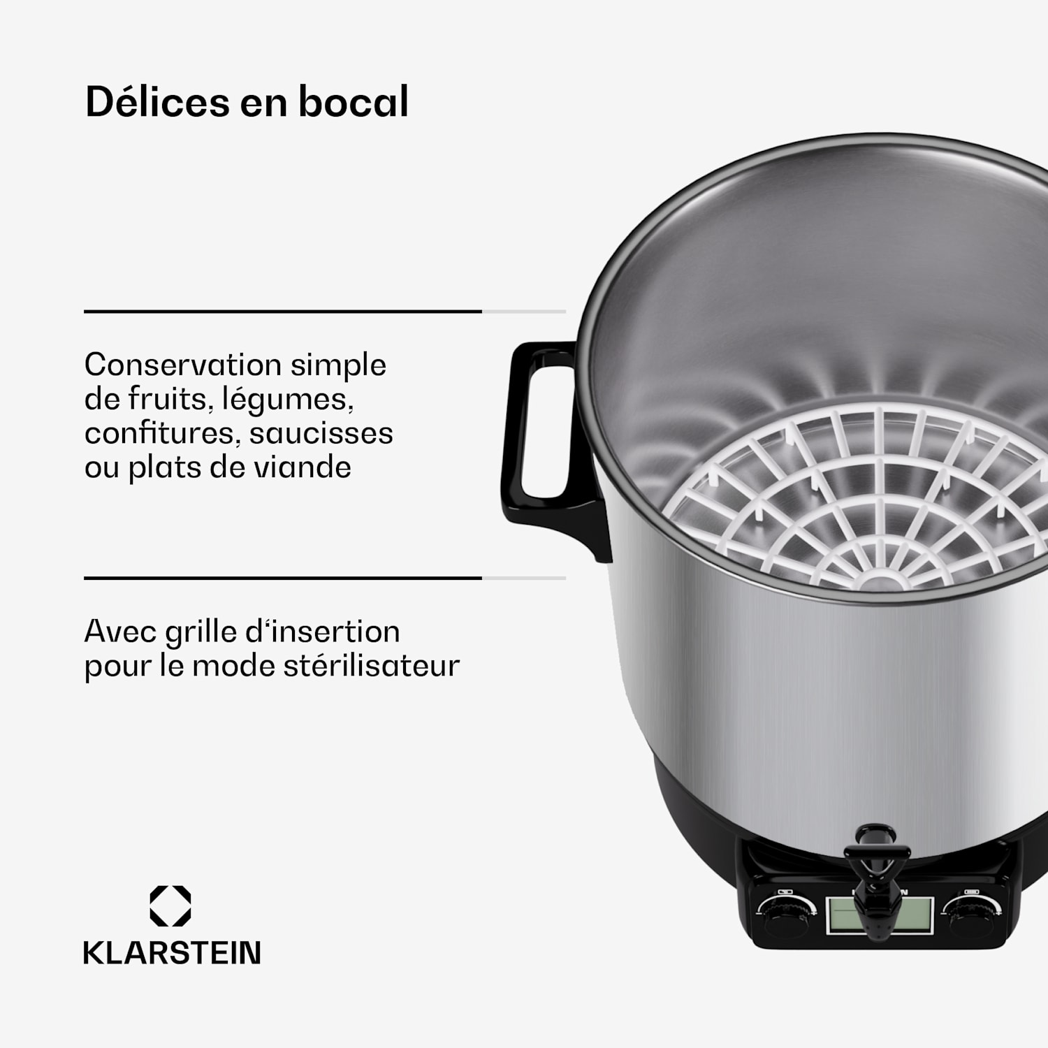 Biggie Digitale Inmaakvolautomaat Inmaakketel 27l 2000W Roestvrij staal 