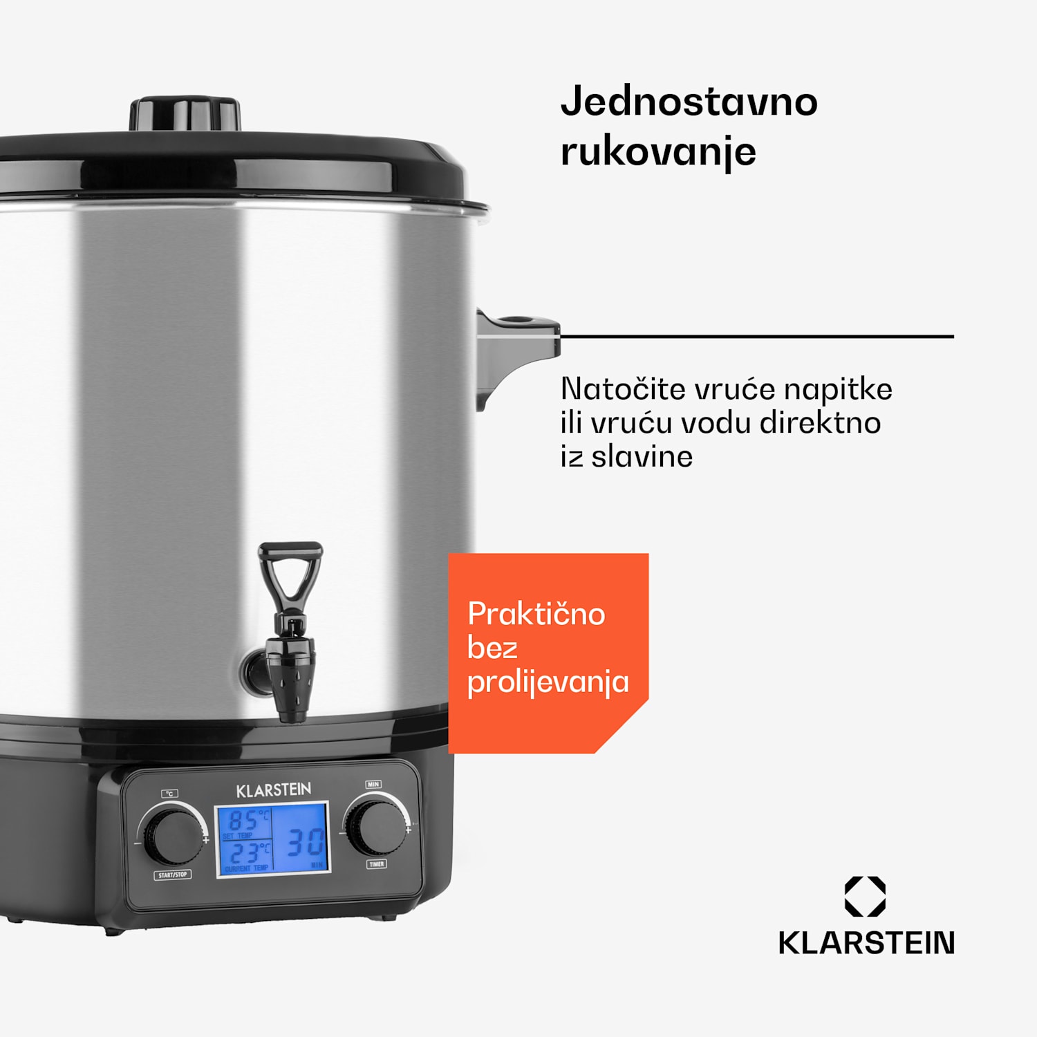 Biggie Digital, automat za zakuhavanje, 27 l, 2000 W, nehrđajući čelik 