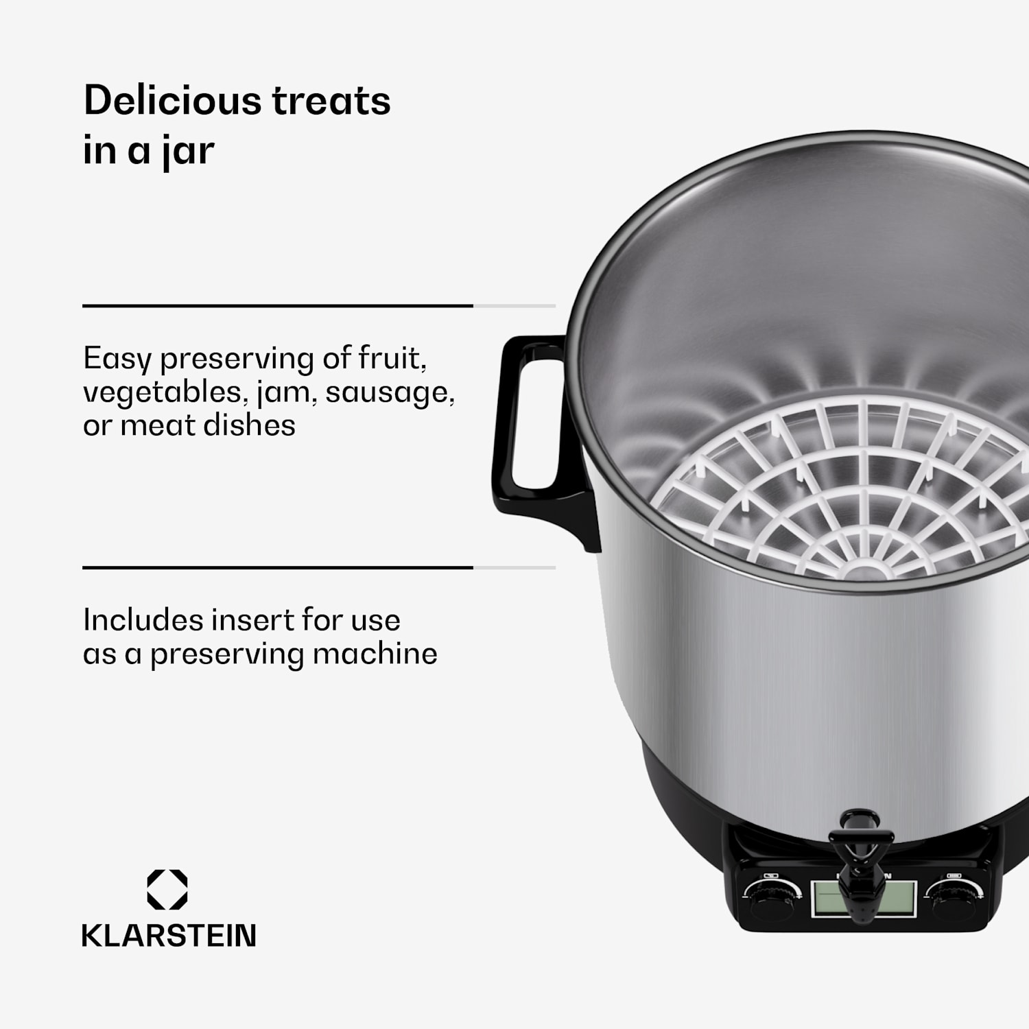 Biggie Digital Panela Eléctrica c/Dispensador 27L 2000W Aço Inoxidável 27 L | Digital | Prateado