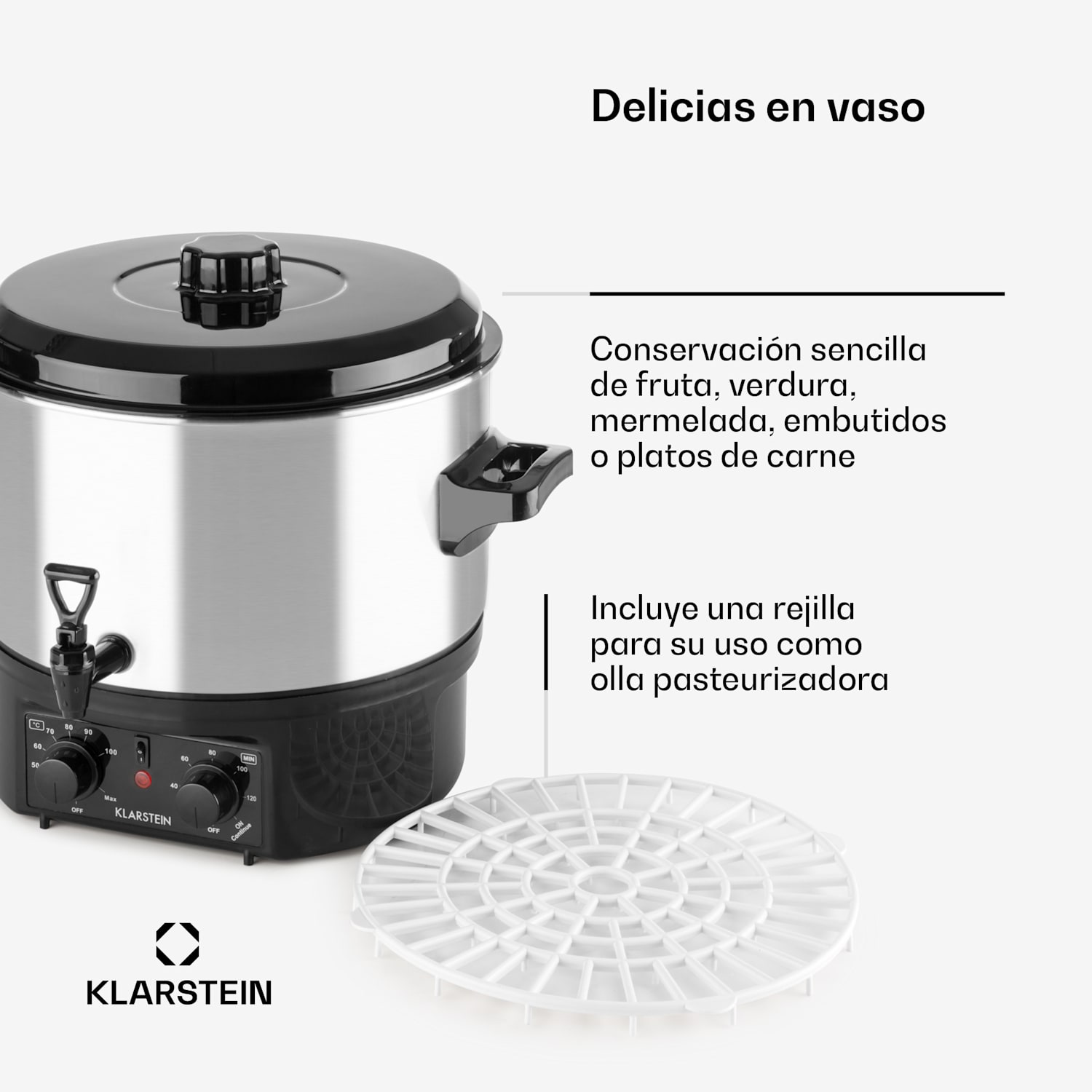 Biggie Small Olla pasteurizadora 16l 2000W Acero inoxidable 16 L | Mecánico | Plata