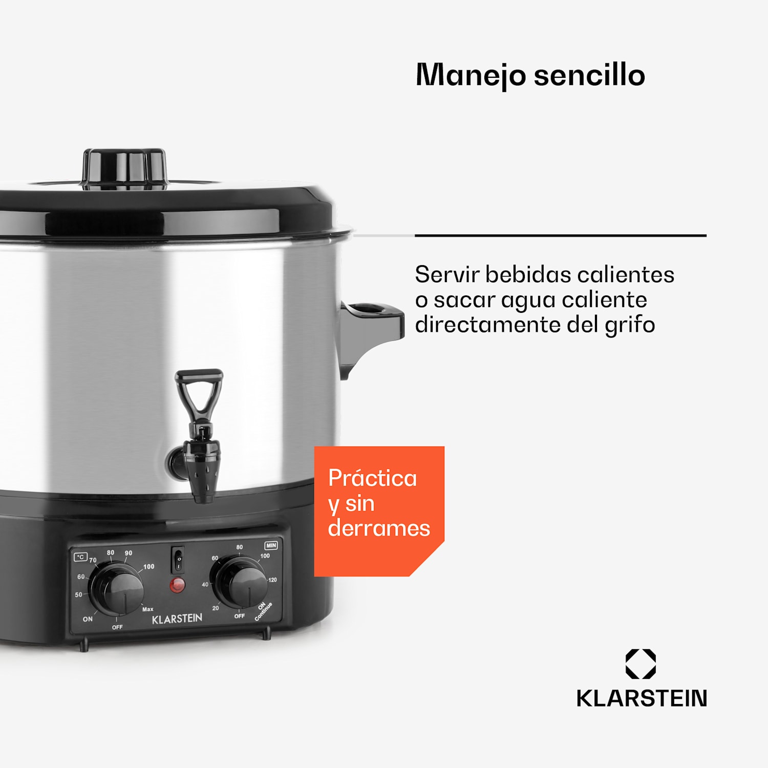 Biggie Small Olla pasteurizadora 16l 2000W Acero inoxidable 16 L | Mecánico | Plata