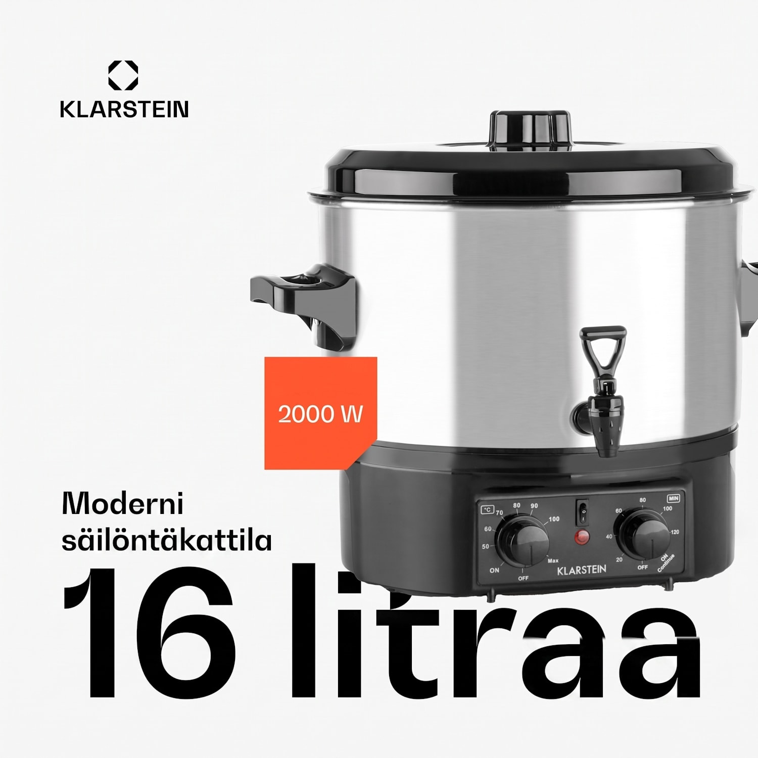 Biggie Small keittämisautomaatti haudutuspata 16 litraa 2000 W teräs 16 L | Mekaanikko | Hopea