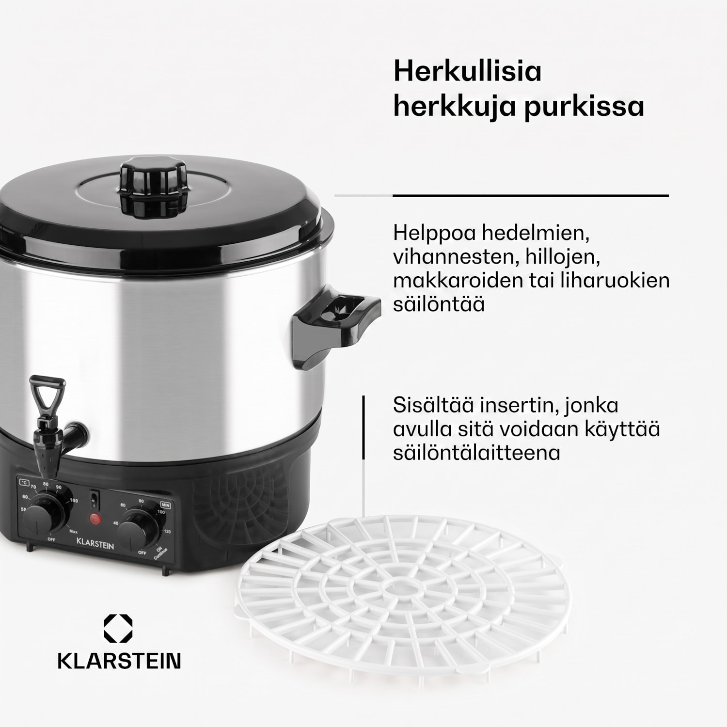 Biggie Small keittämisautomaatti haudutuspata 16 litraa 2000 W teräs 16 L | Mekaanikko | Hopea